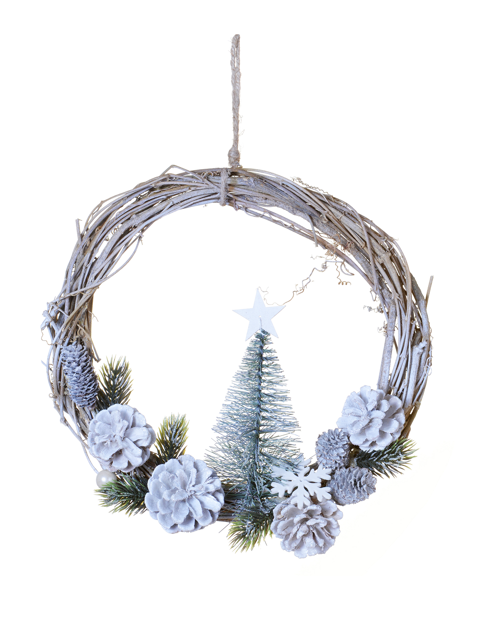 Weihnachtlicher Türkranz weiss 28 cm