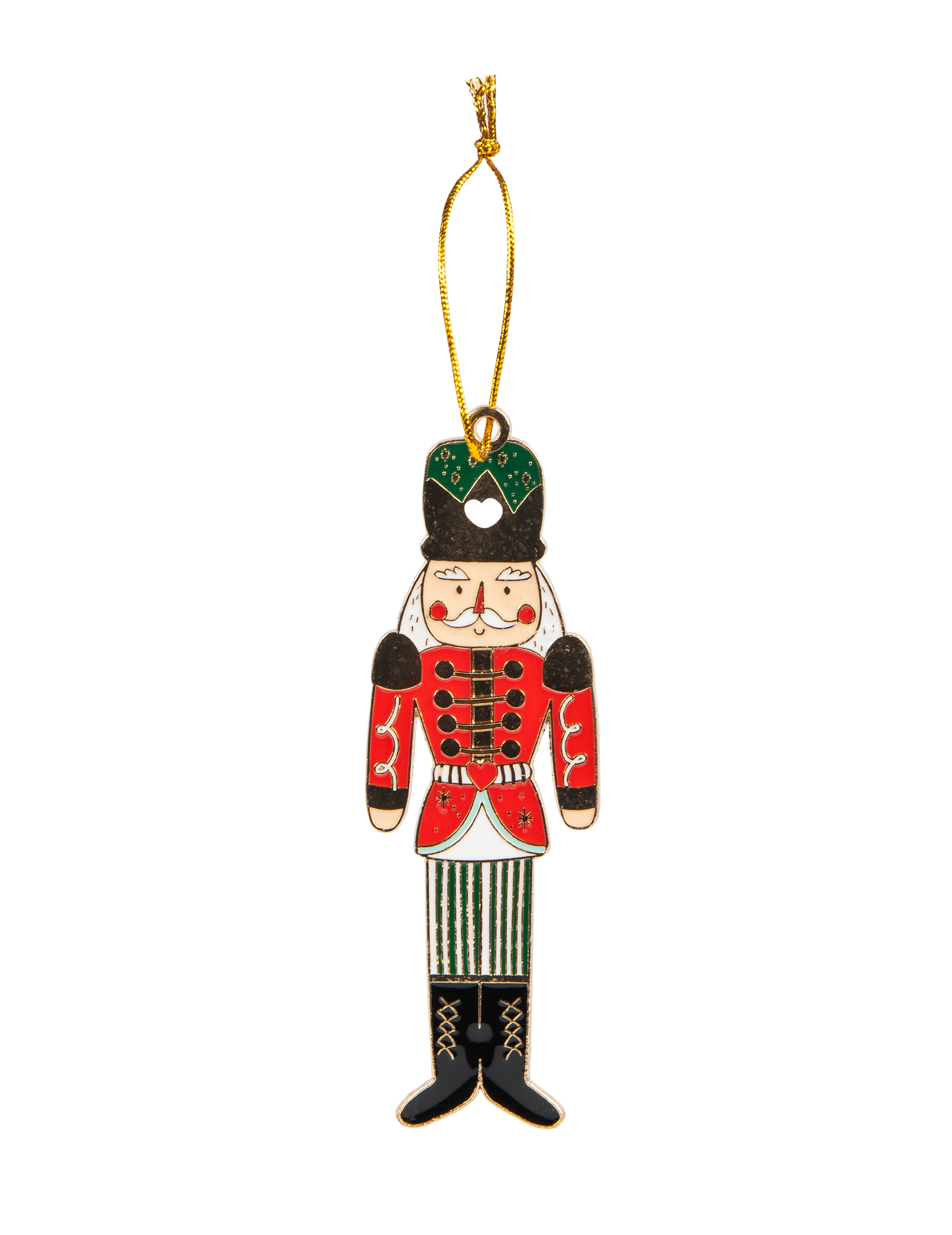 Weihnachts-Nussknacker-Hänger aus Metall 10 x 3 cm traditioneller Soldat
