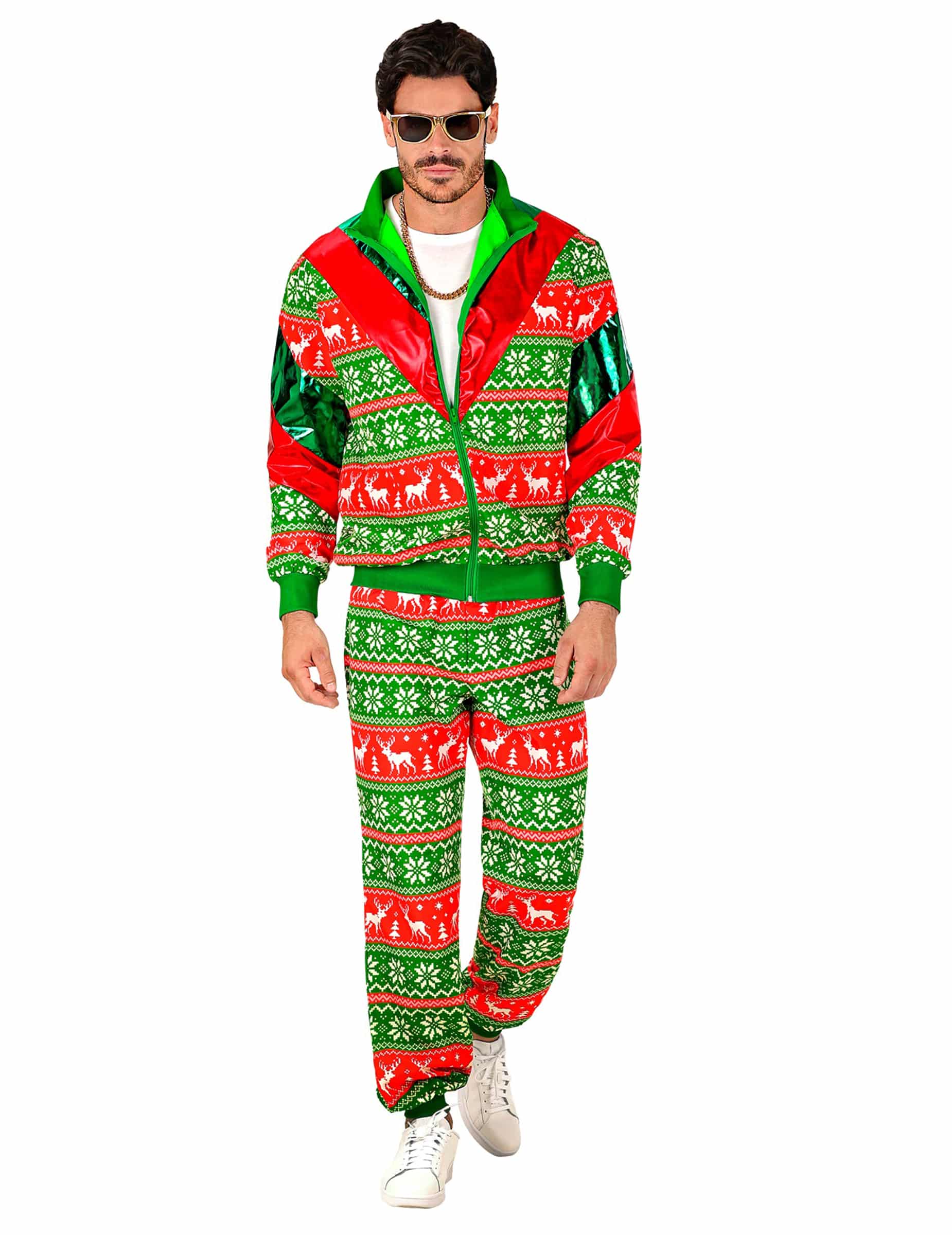 Weihnachts Trainingsanzug Erwachsene grün rot