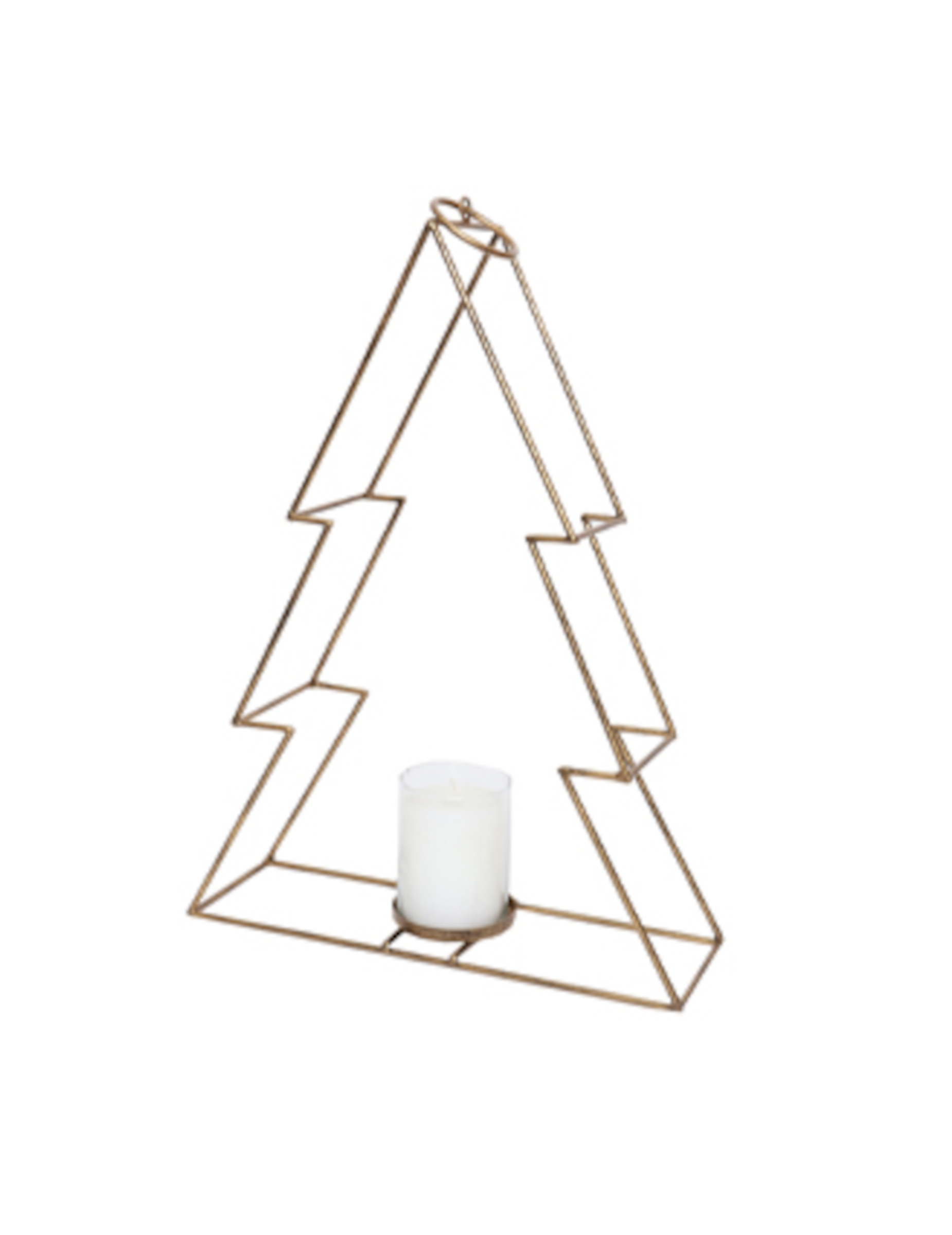 Weihnachtsbaum-Kerzenständer aus Metall goldfarben 34 cm