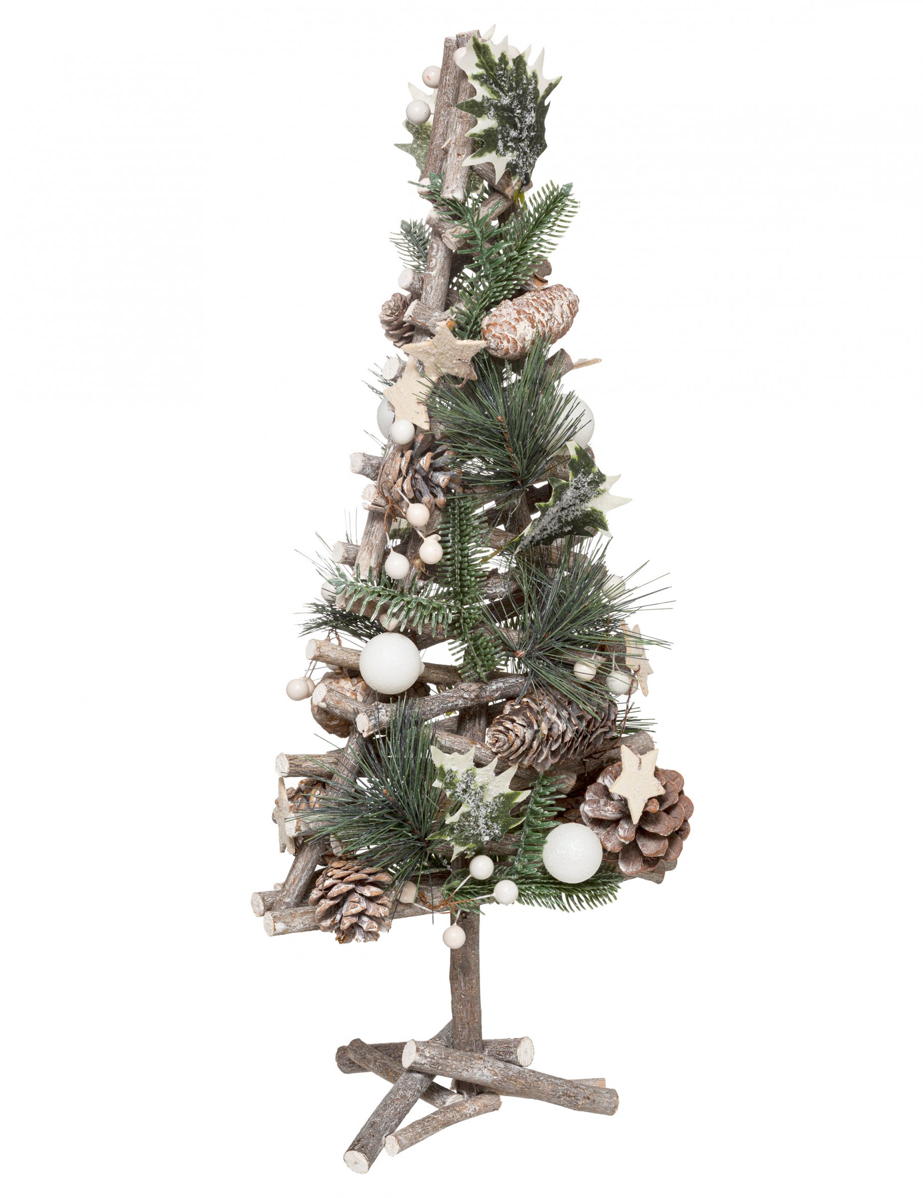 Weihnachtsbaum Naturholz braun-grün 55 cm