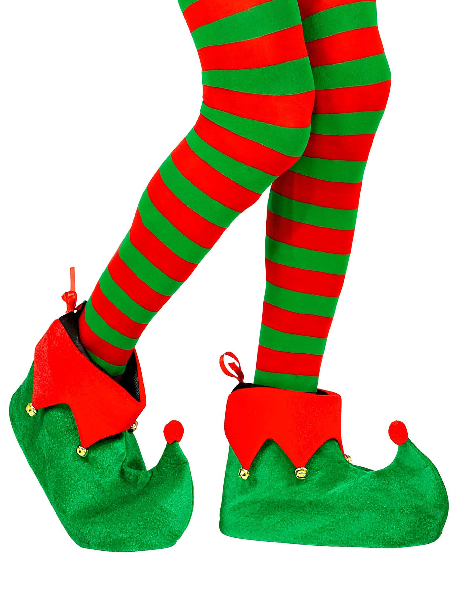 Weihnachtself Überschuhe für Erwachsene Grün Rot