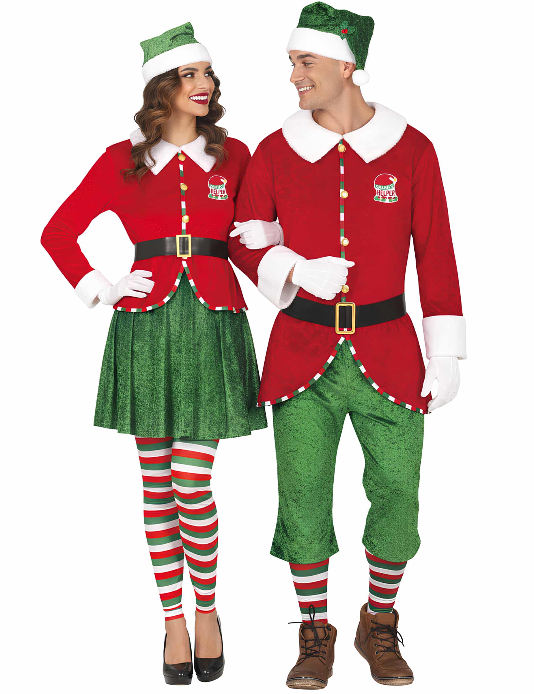 Weihnachtselfen-Paarkostüm für Erwachsene