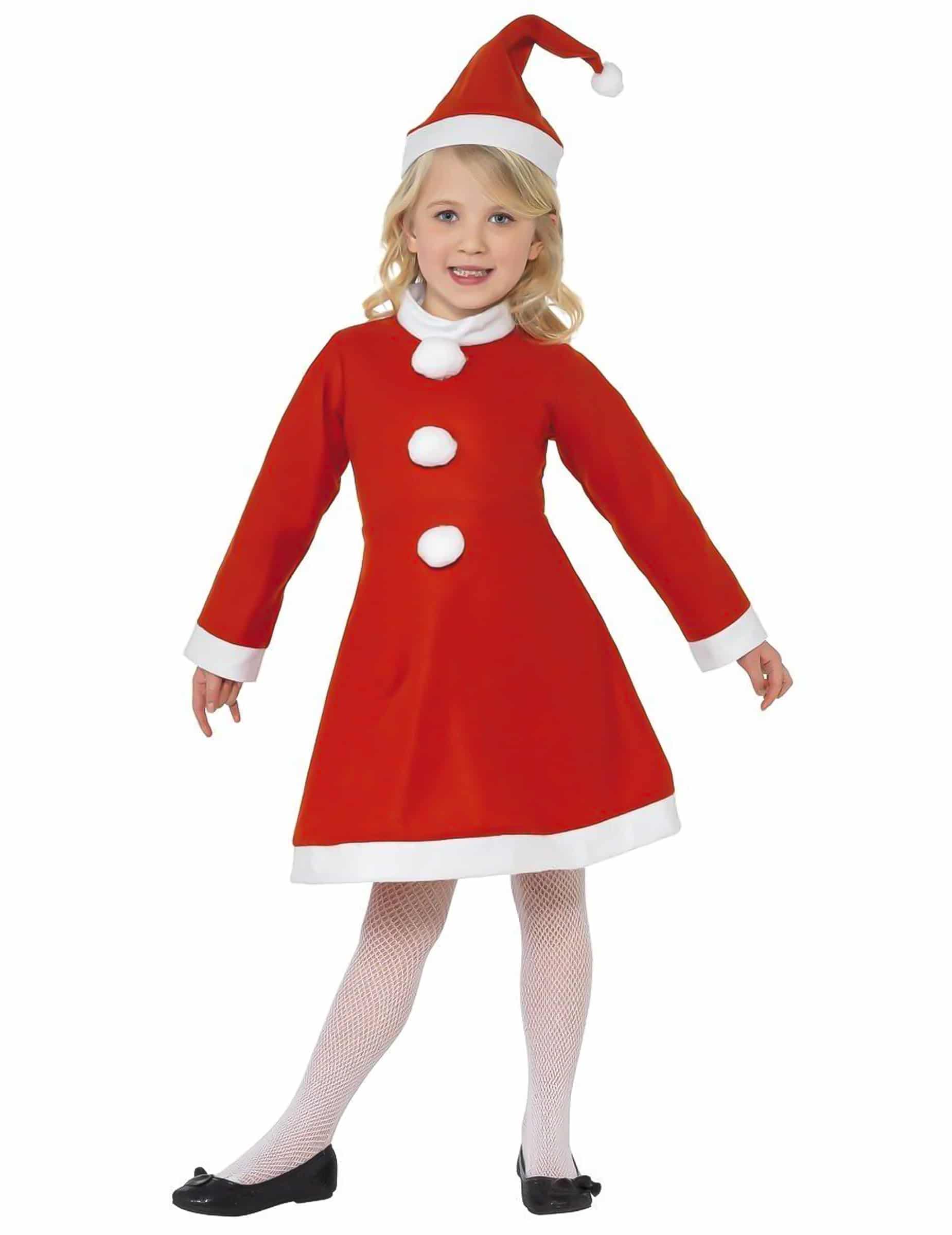 Weihnachtsfrau Kinderkostüm Weihnachten rot-weiss