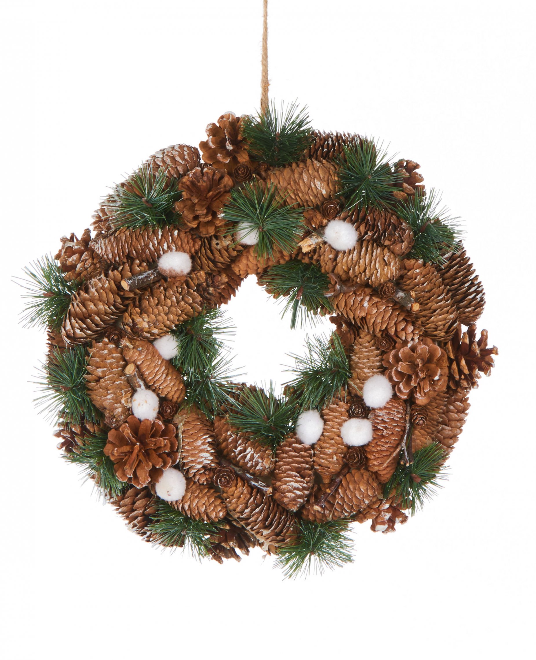 Weihnachtskranz Hängedeko Tannenzapfen grün-braun 34 cm