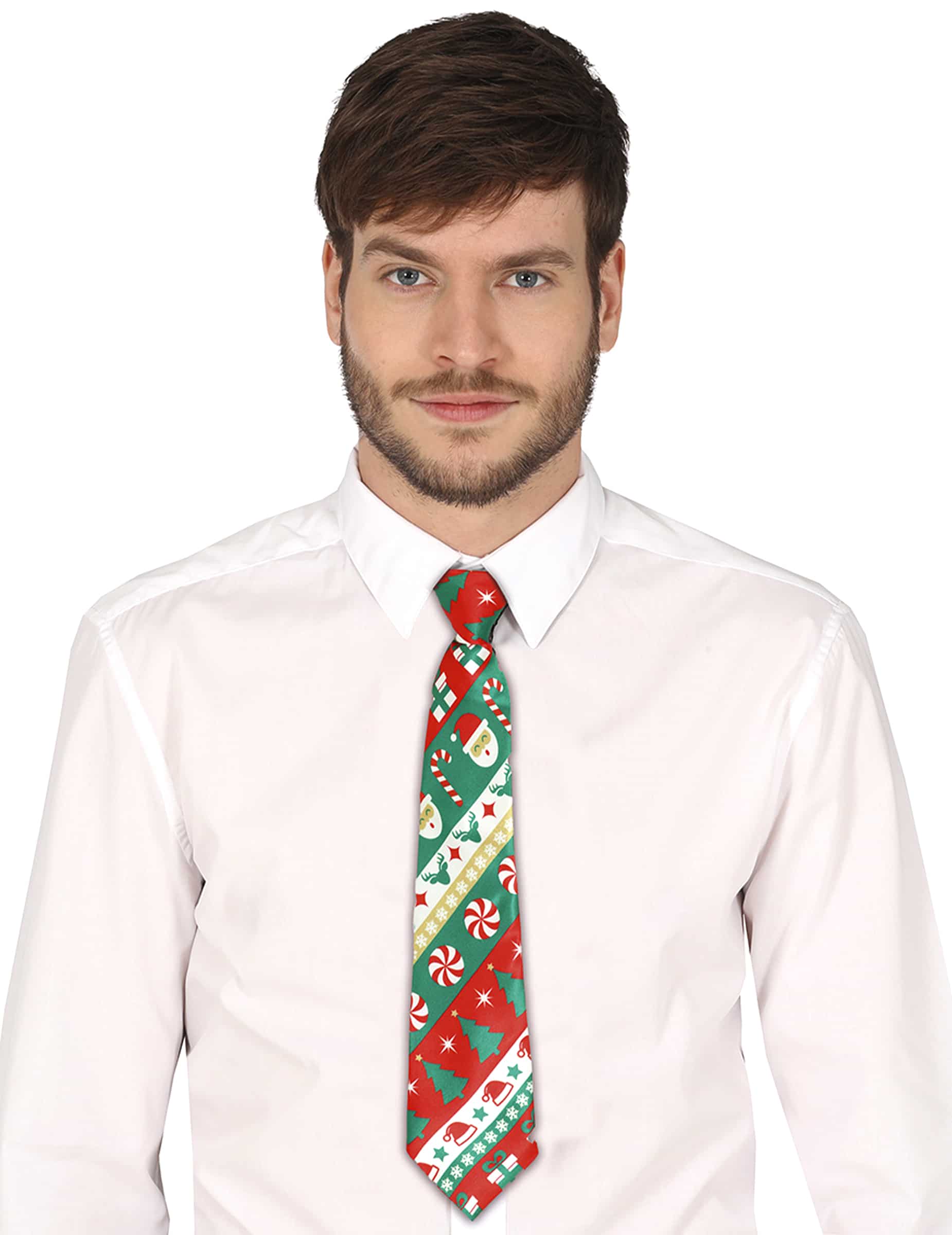 Weihnachtskrawatte für Erwachsene Rot Grün