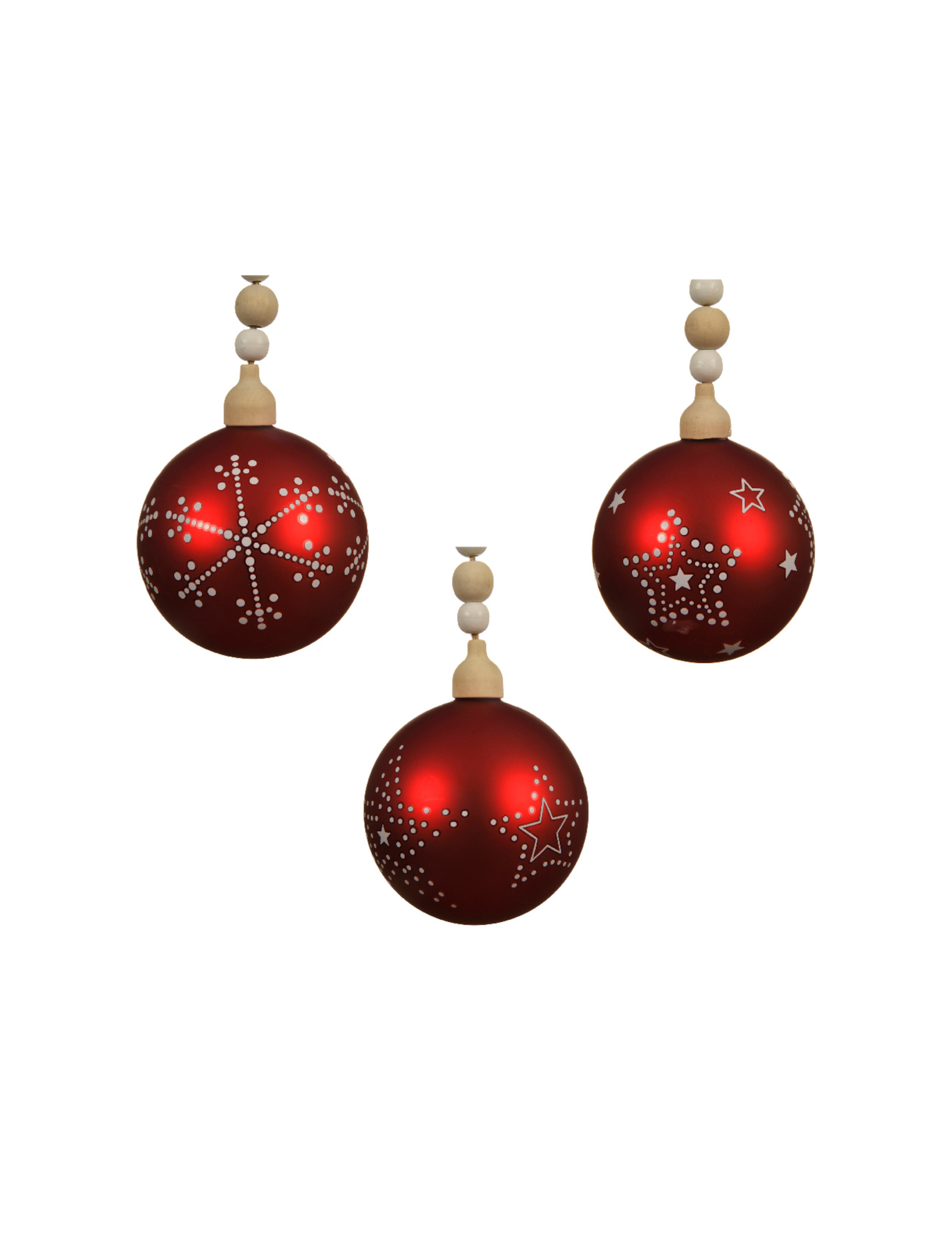 Weihnachtskugel mit Zufallsmuster rot 8 cm