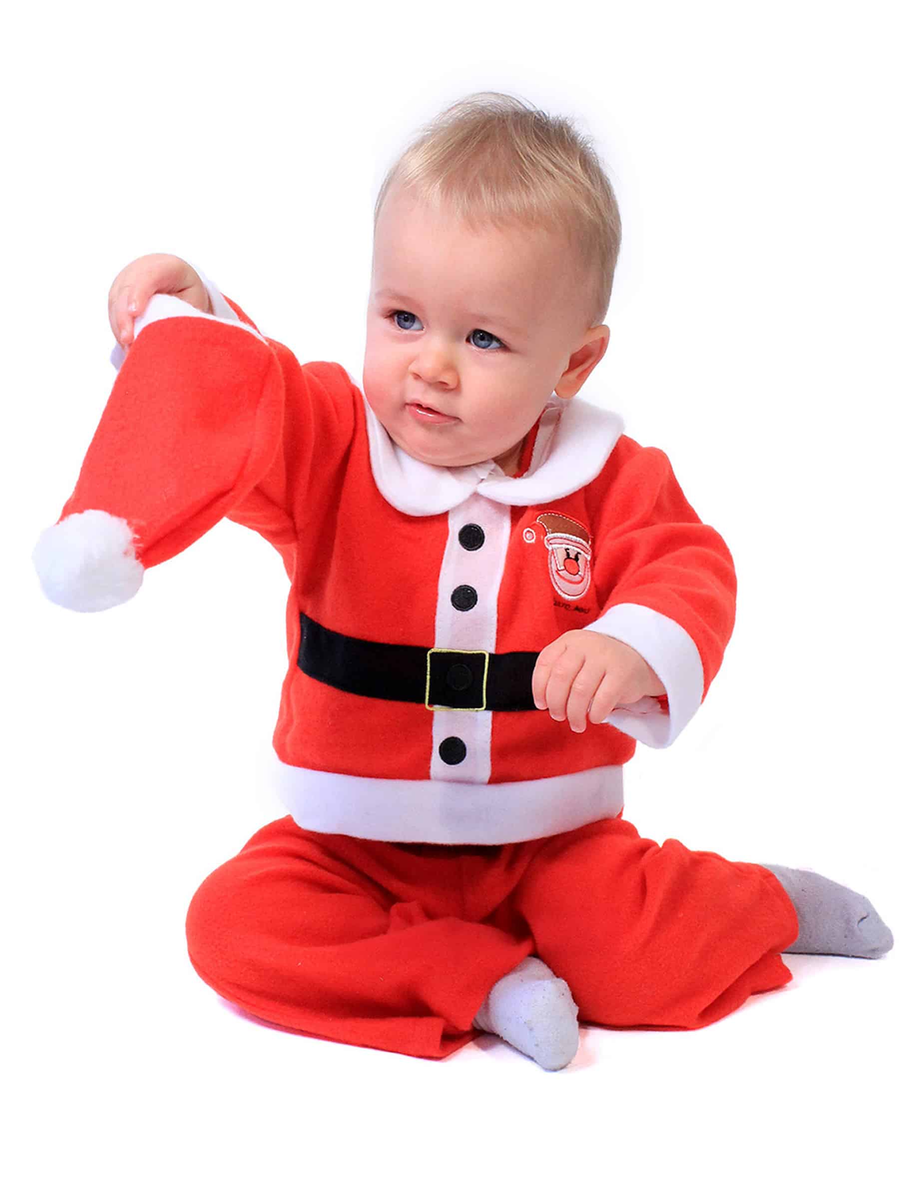 Weihnachtsmann-Babykostüm Weihnachtskostüm für Babys rot-weiss-schwarz
