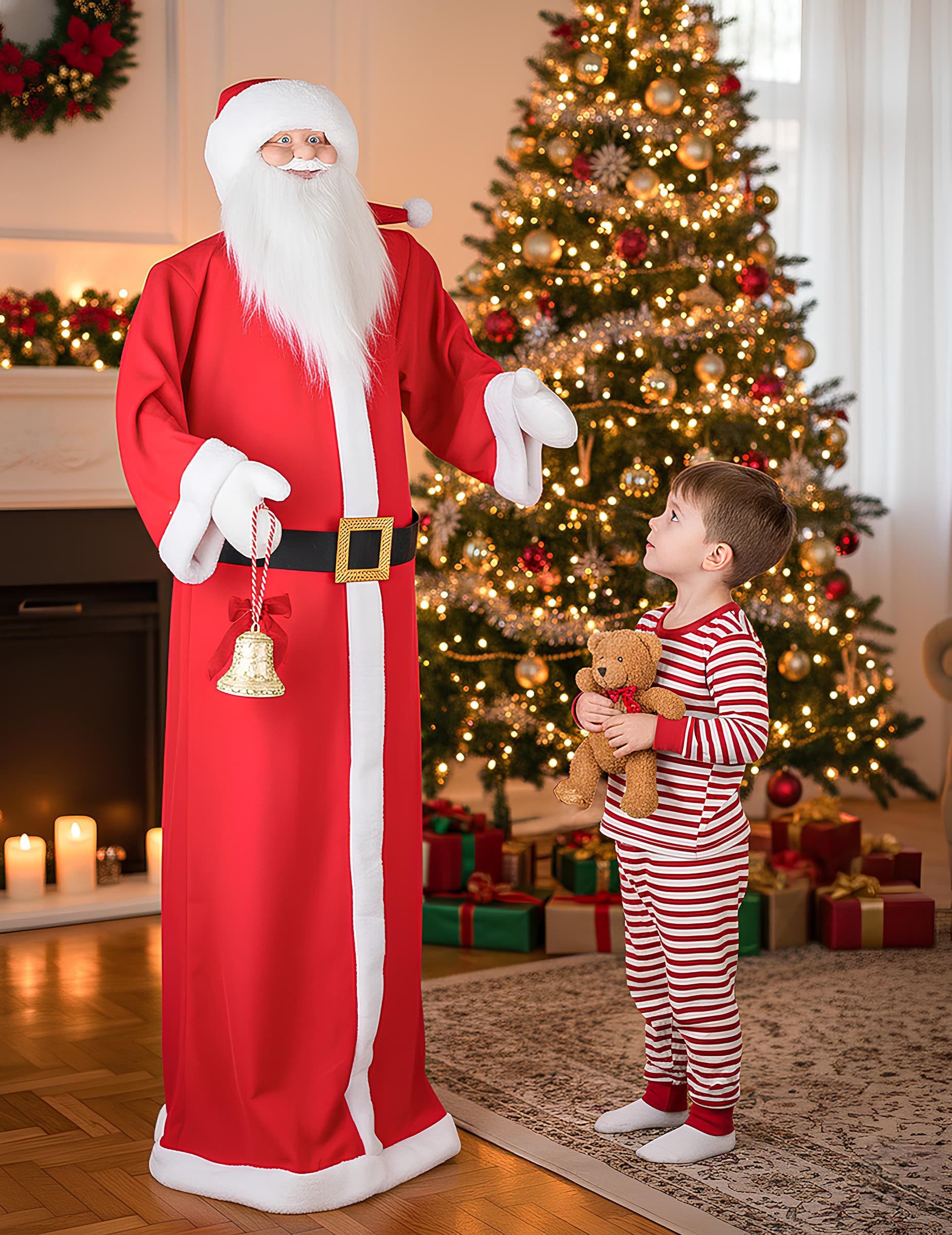 Weihnachtsmann Figur beweglich mit Licht 172 cm