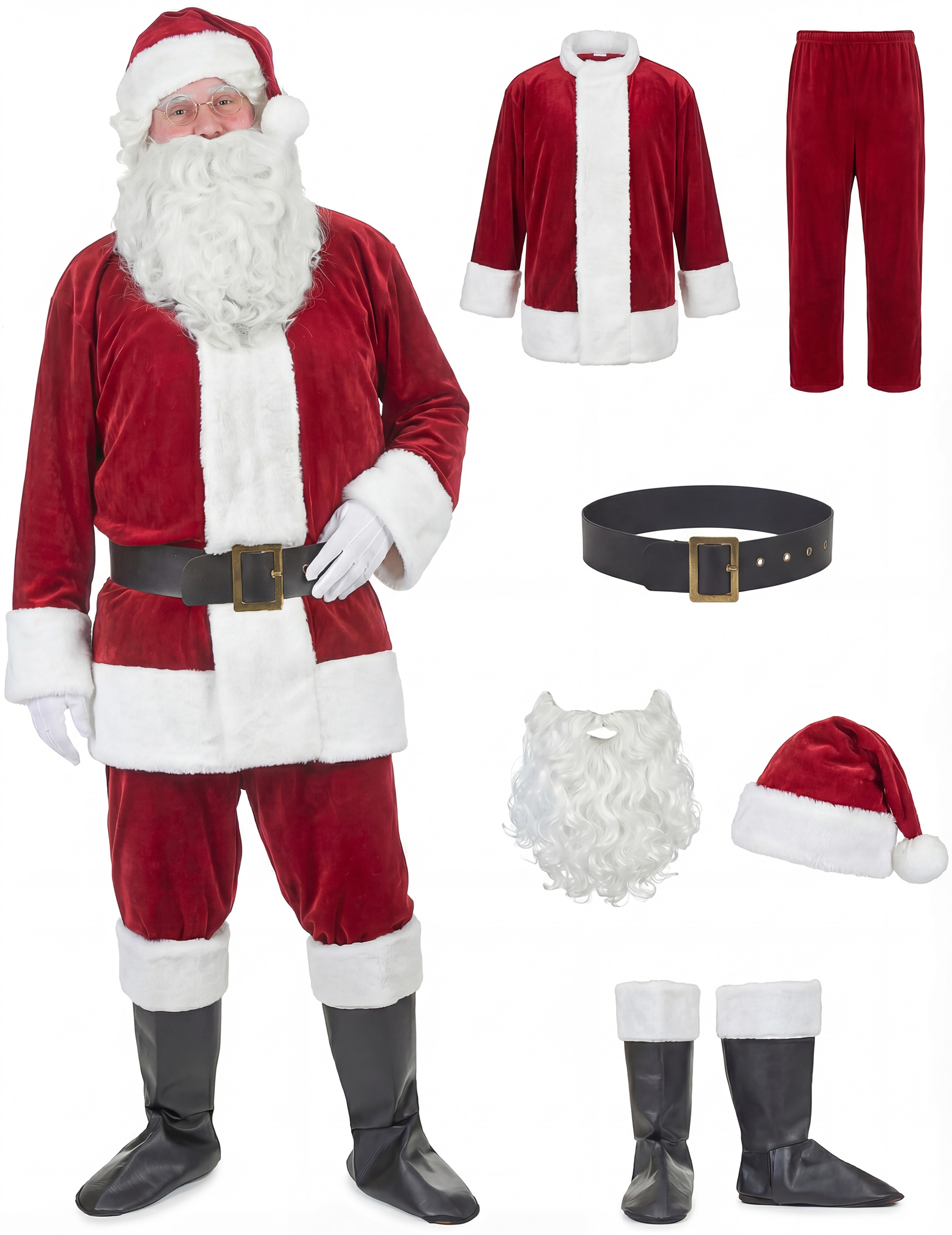 Weihnachtsmann Herrenkostüm Nikolaus rot-weiss