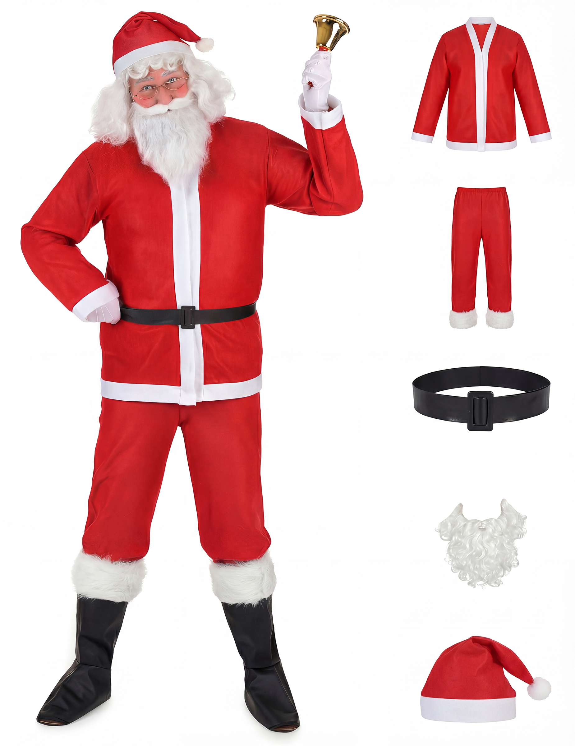 Weihnachtsmann Komplett-Kostüm Weihnachten rot-weiss