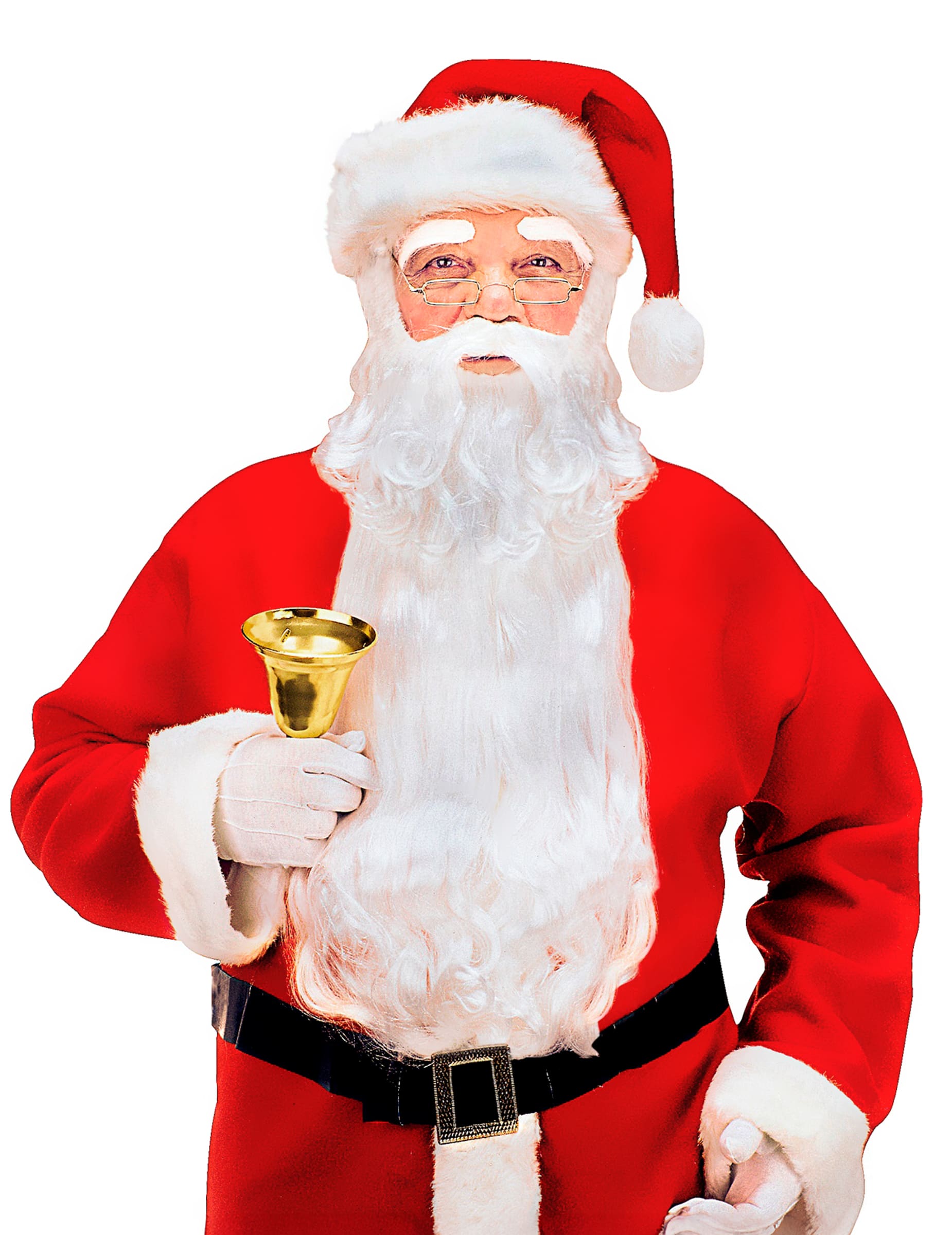 Weihnachtsmann Kostüm-Set Bart und Augenbrauen Nikolaus weiss