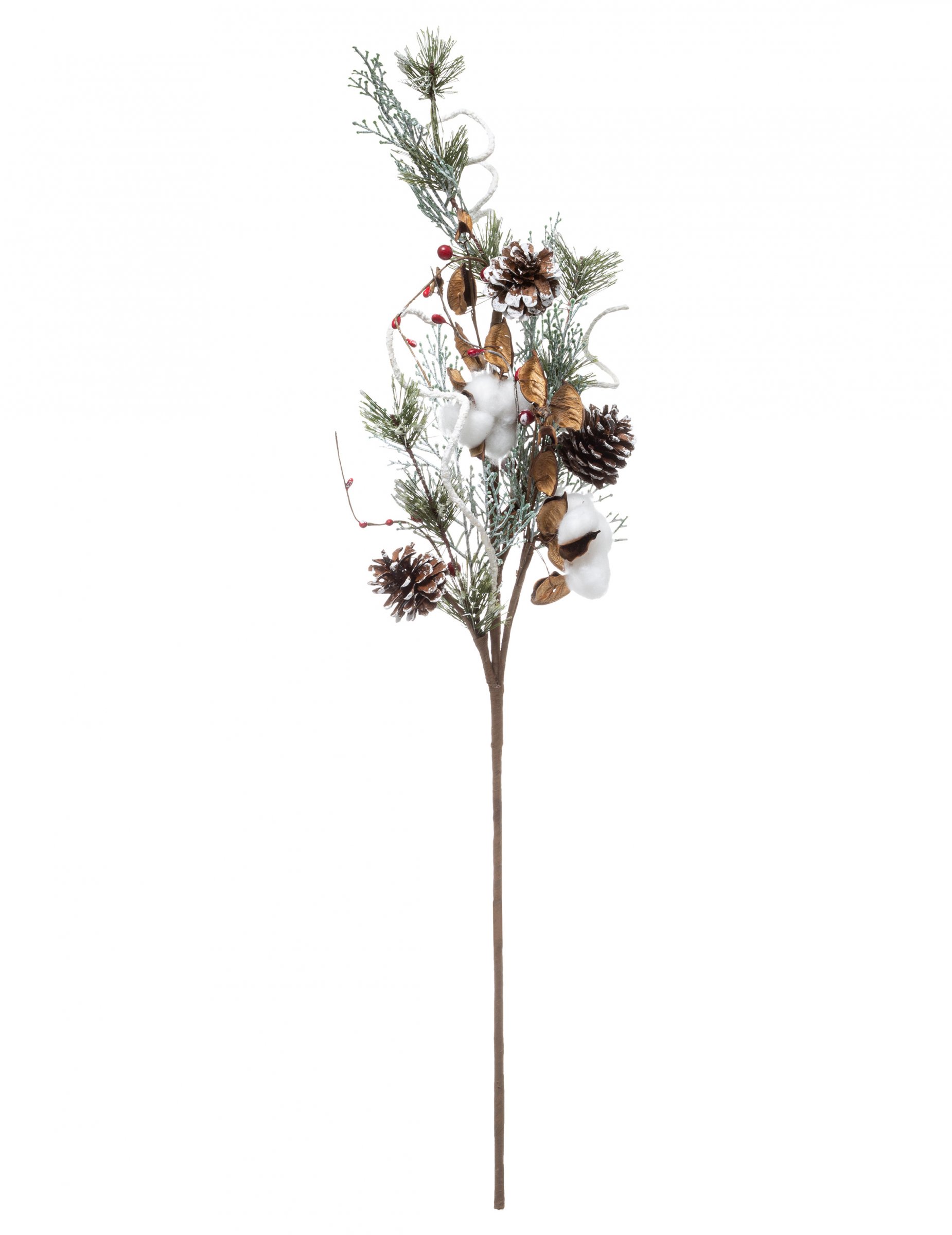 Weihnachtsstrauch Kunstpflanze mit Zapfen grün-braun 78 cm