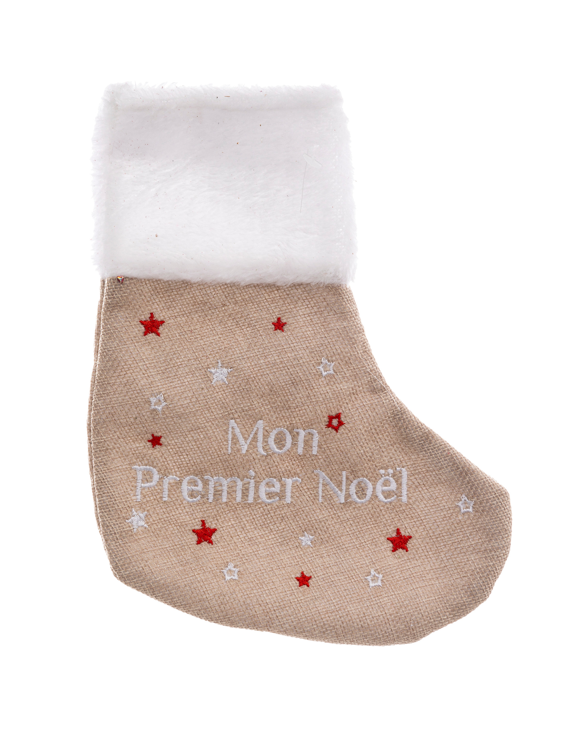 Weihnachtsstrumpf Mein erstes Weihnachten 24 cm beige
