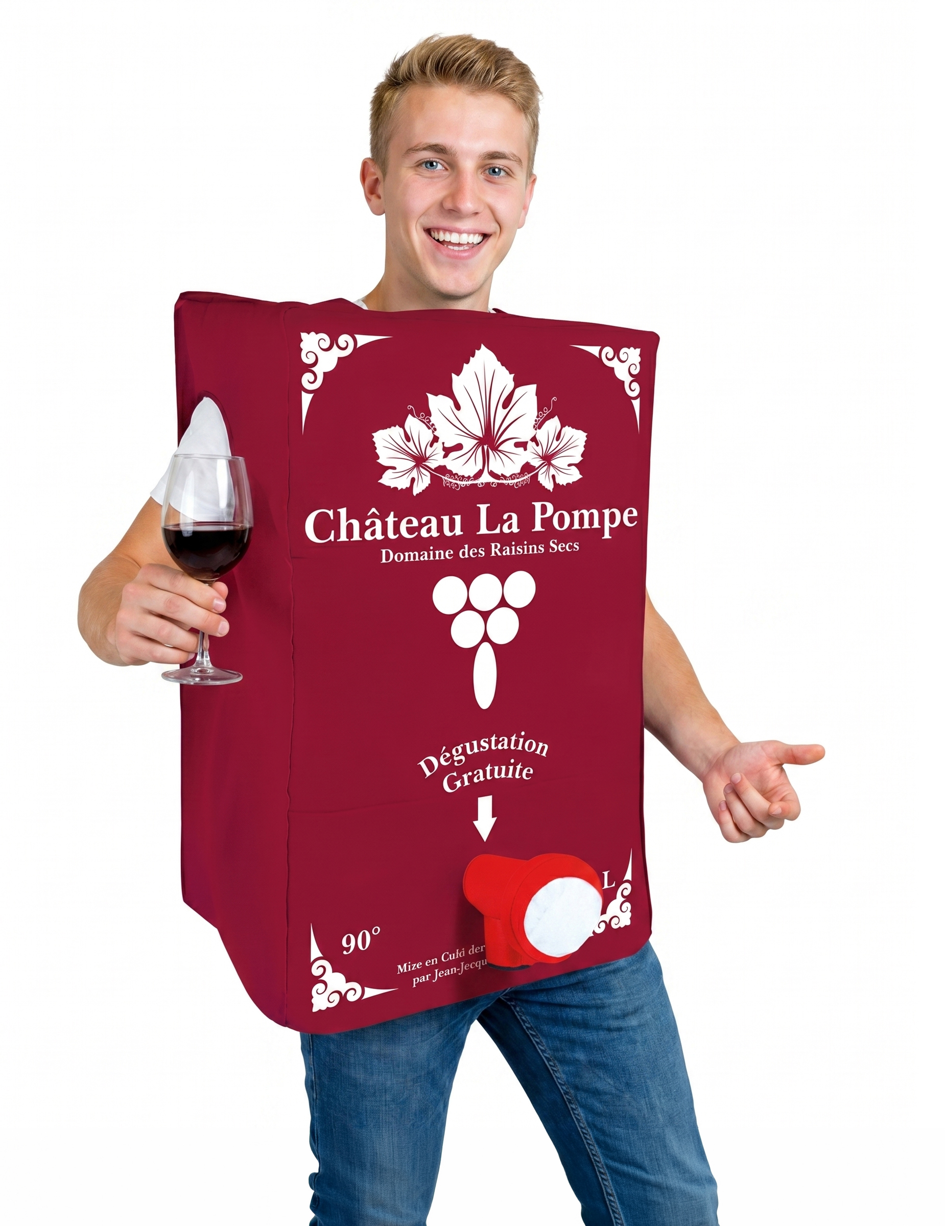 Wein Getränkekarton Kostüm für Erwachsene