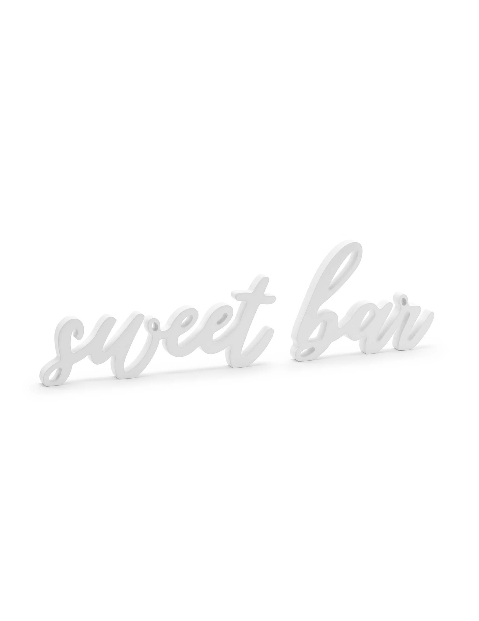 Weiße Holz-Deko Sweet Bar 37 x 10 cm für Hochzeiten