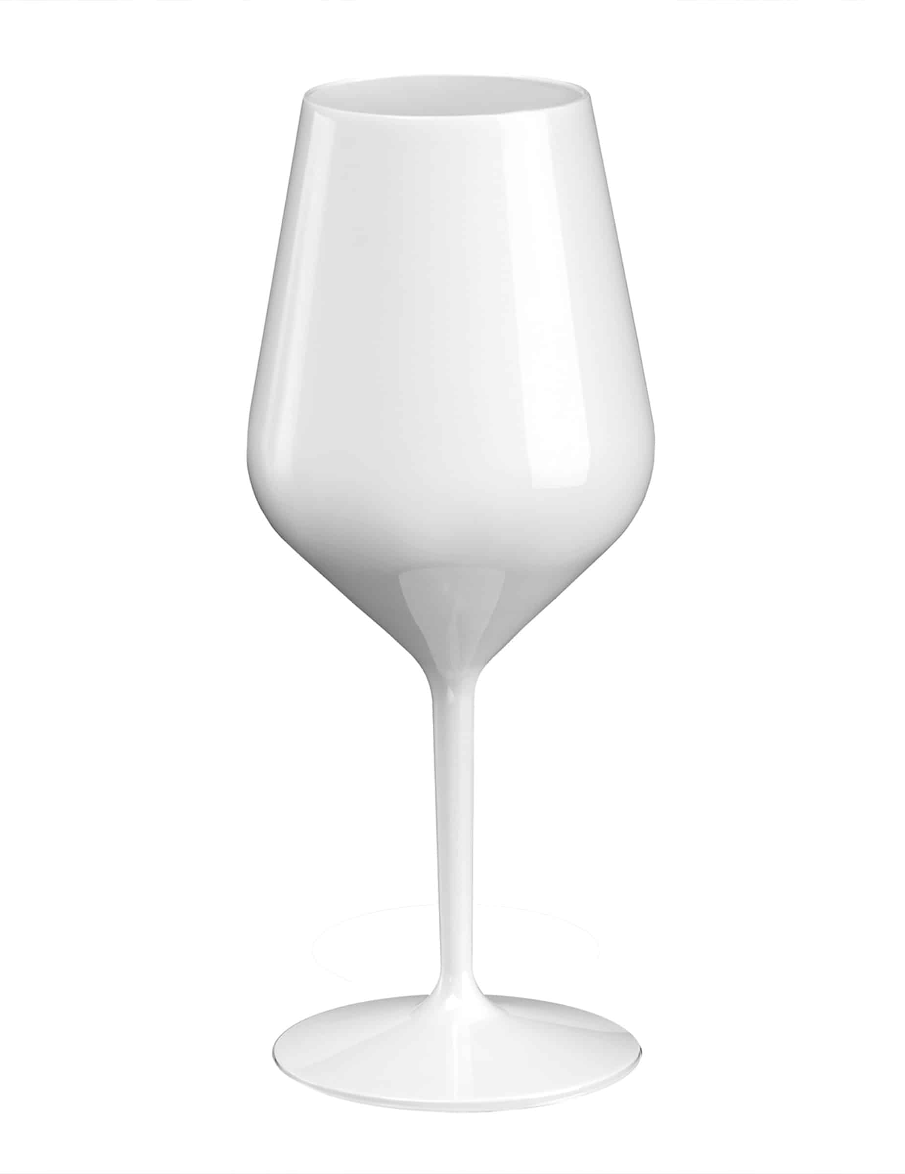 Weißes Weinglas auf Fuß aus Kunststoff 47 cl