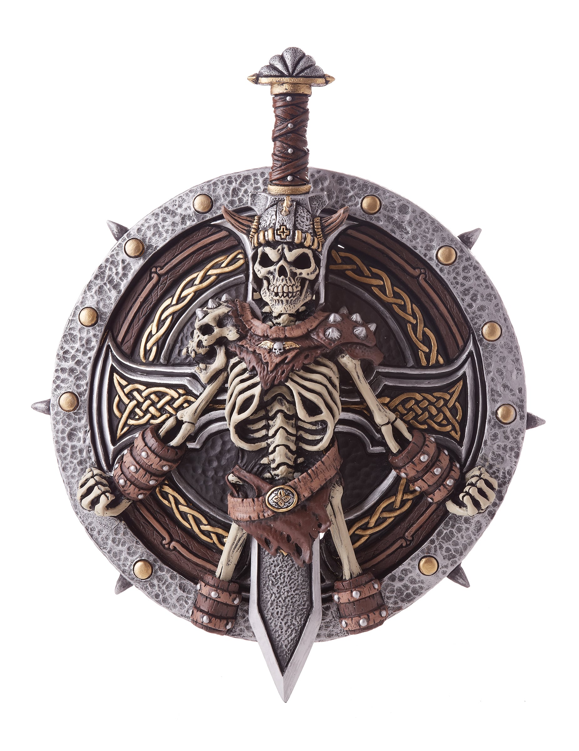 Wikinger Waffen-Set Schild und Schwert silber-gold-braun 2-teilig ca. 50cm