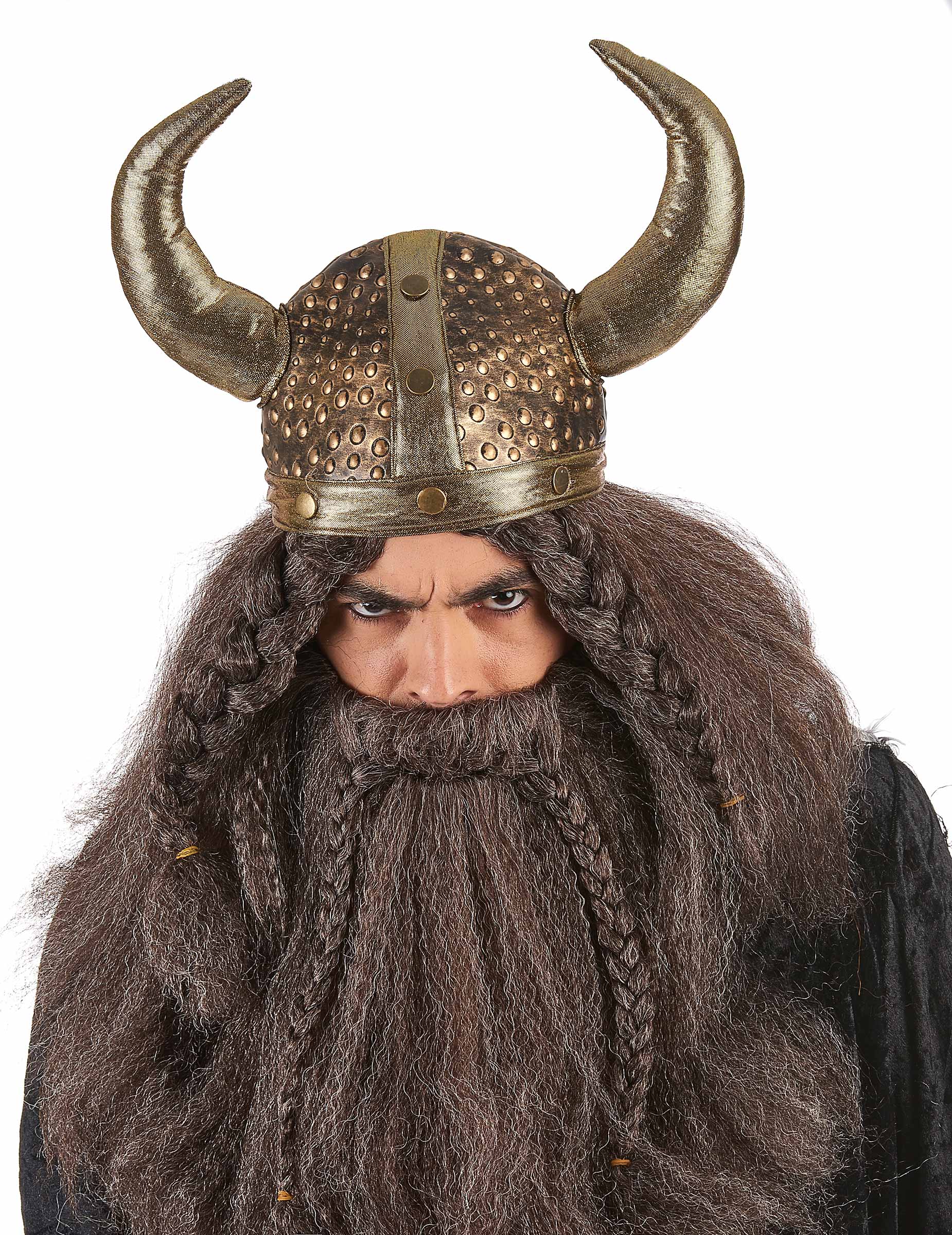 Wikingerhelm Kostümaccessoire braun-gold