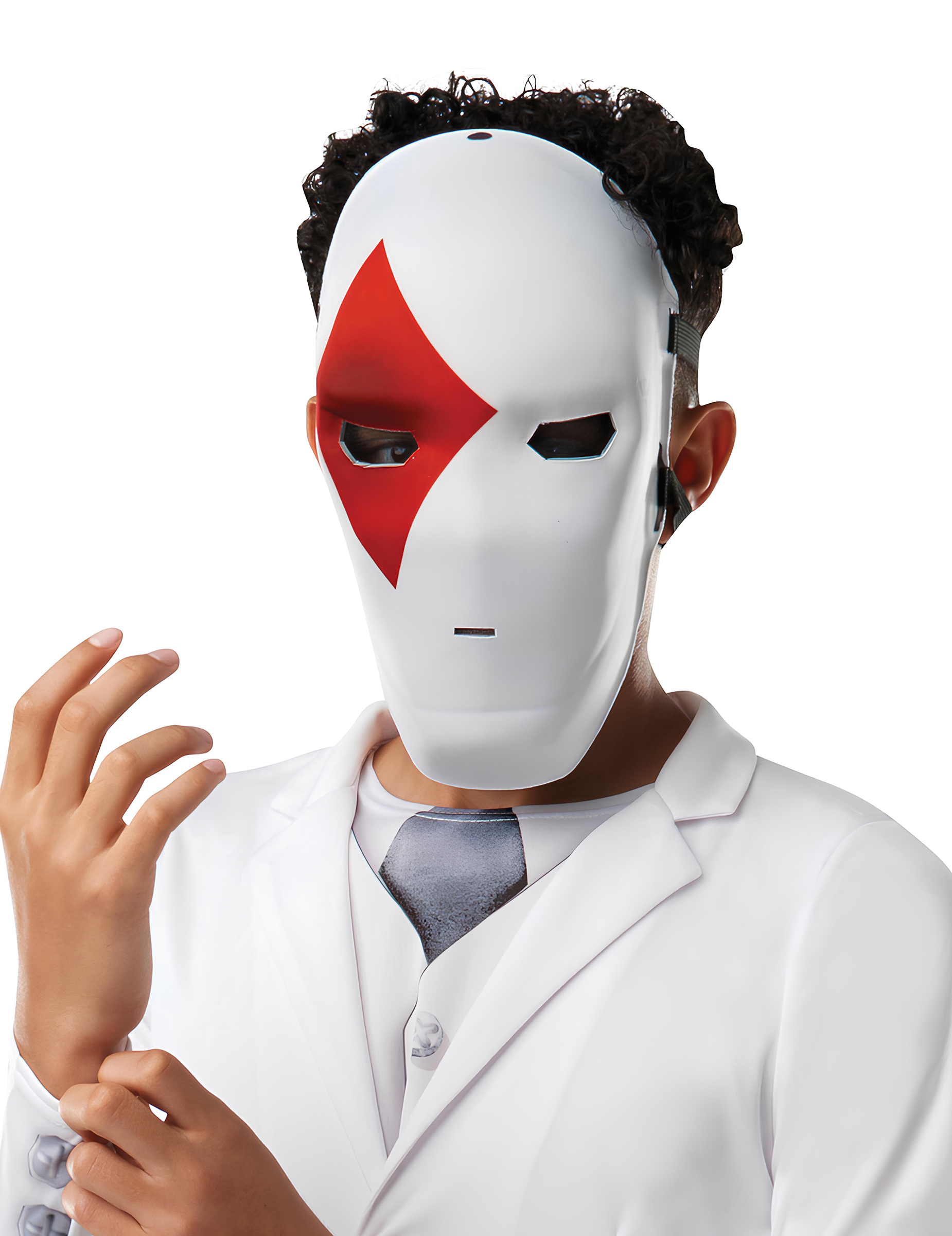 Wild Card-Maske für Kinder Fortnite Faschingsmaske weiss-rot