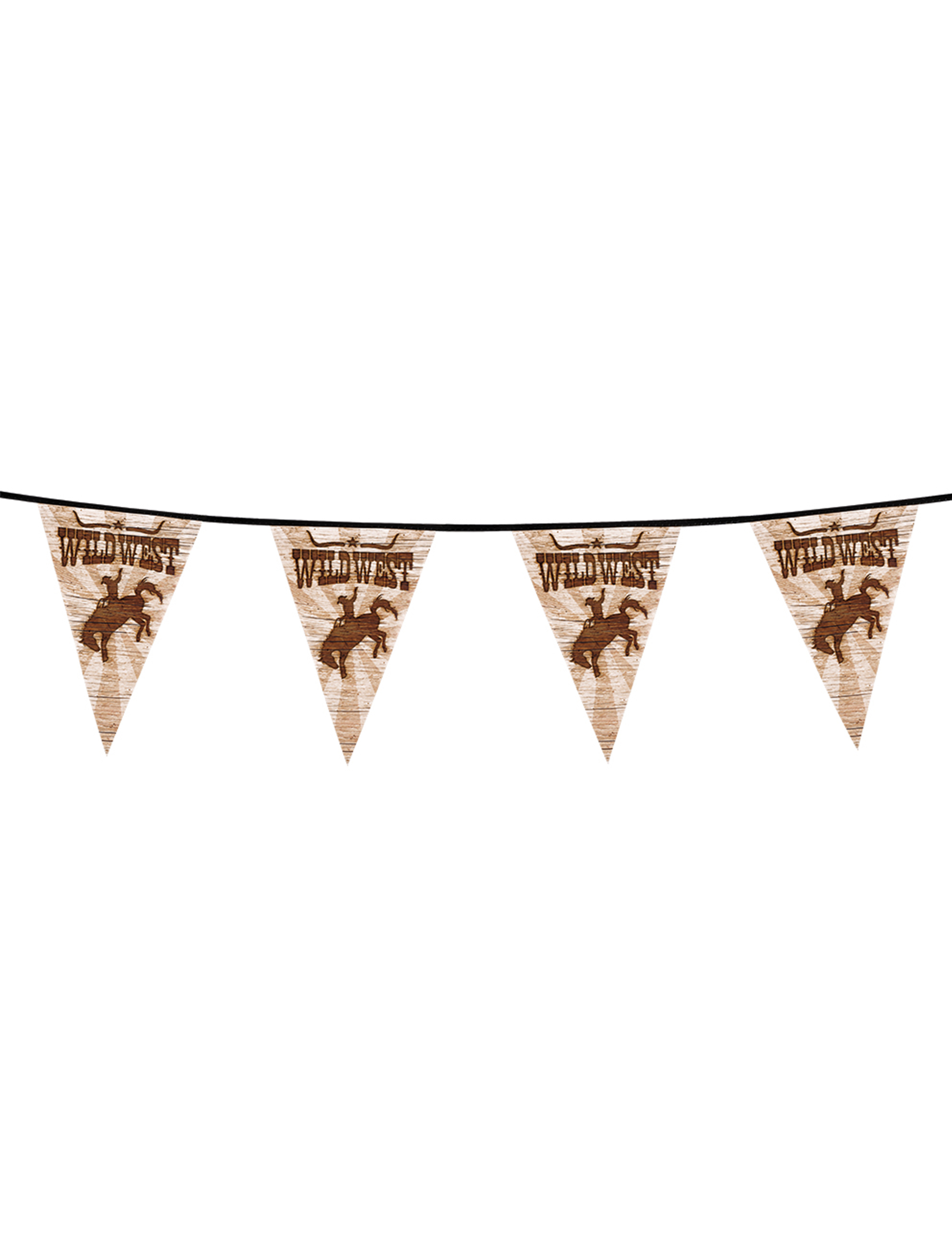Wilder Westen-Girlande Wimpelgirlande Raumdeko braun 6m