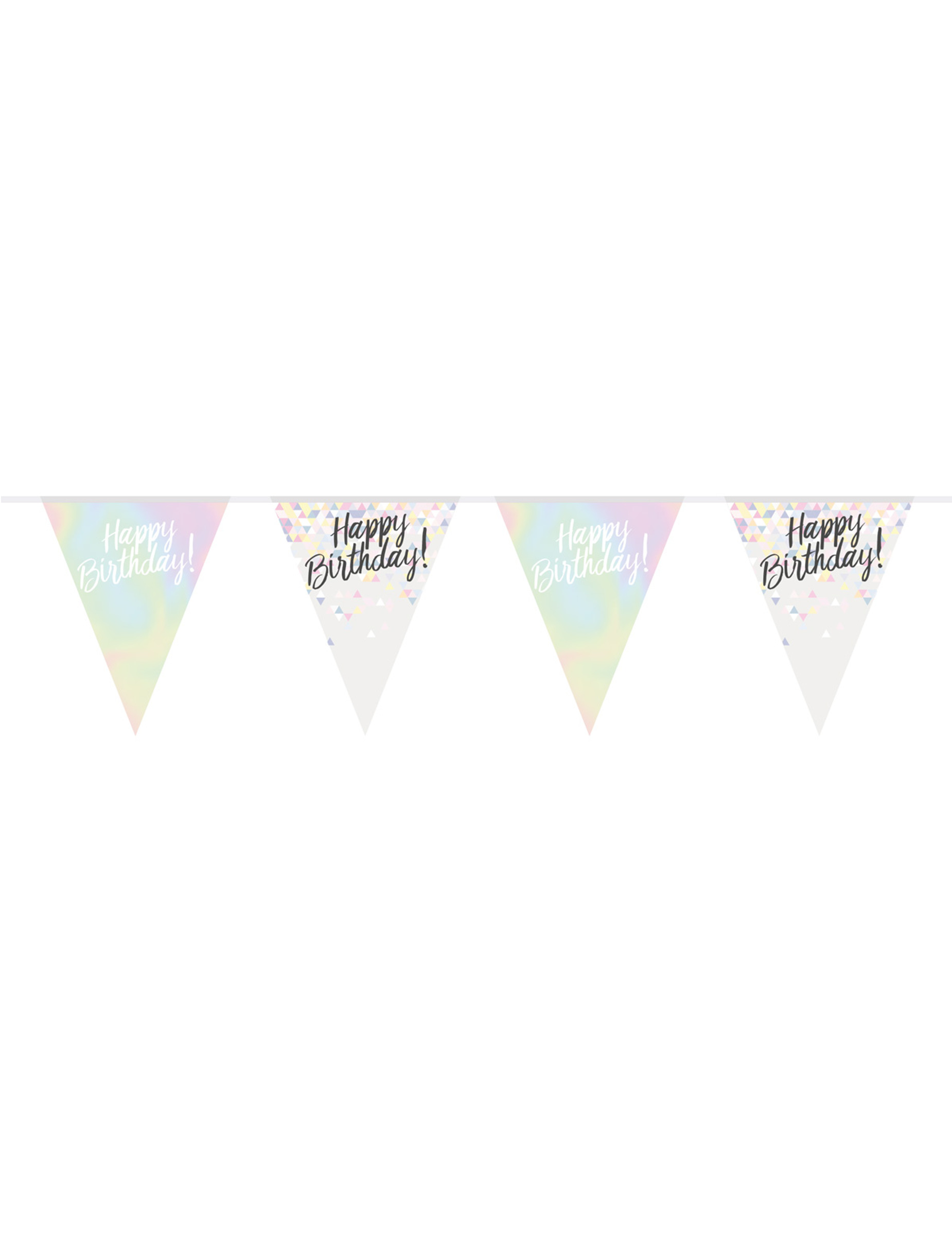 Wimpelkette Happy Birthday Irisierend 4 m