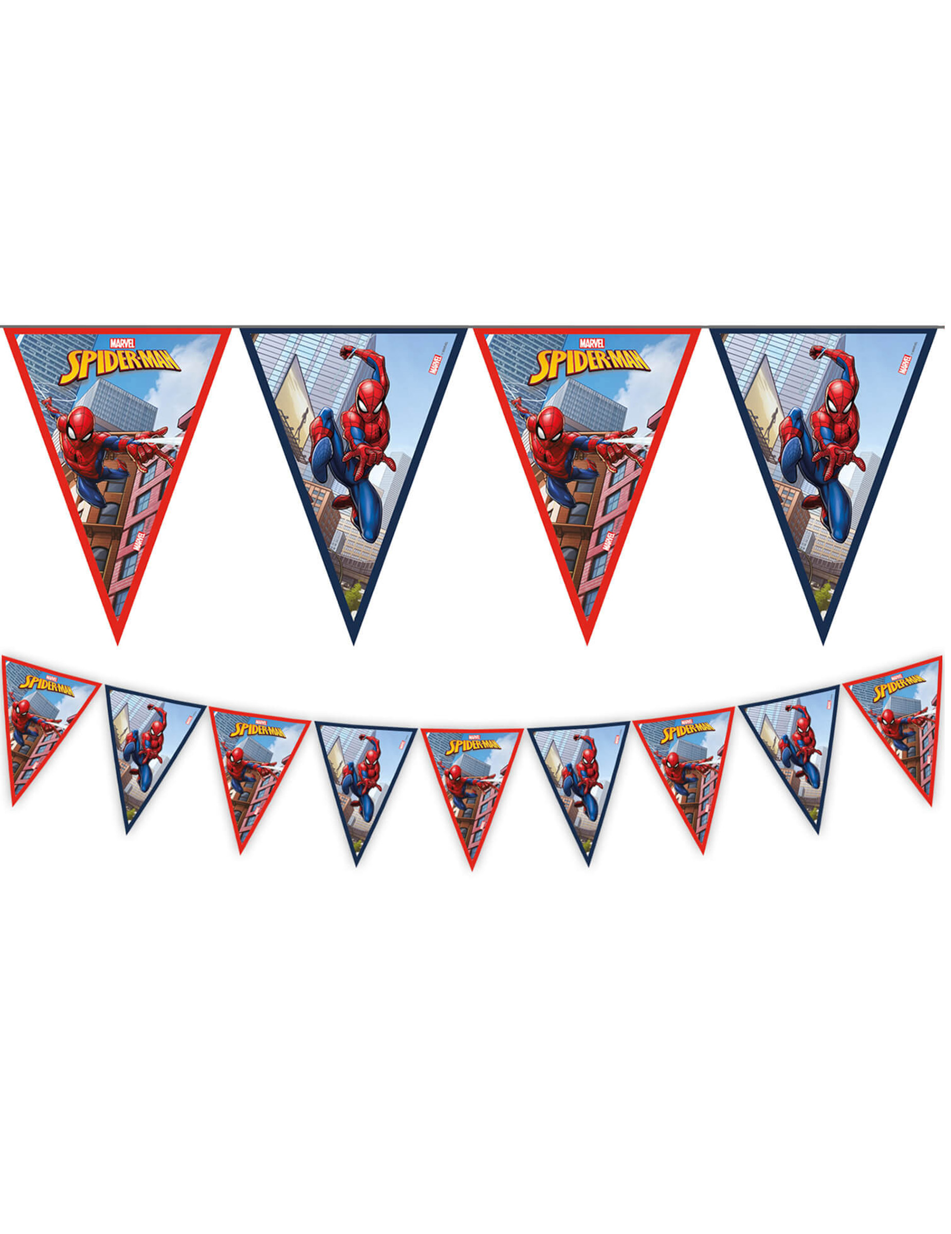 Wimpelkette Spiderman Girlande Fanions Rot Blau Gelb