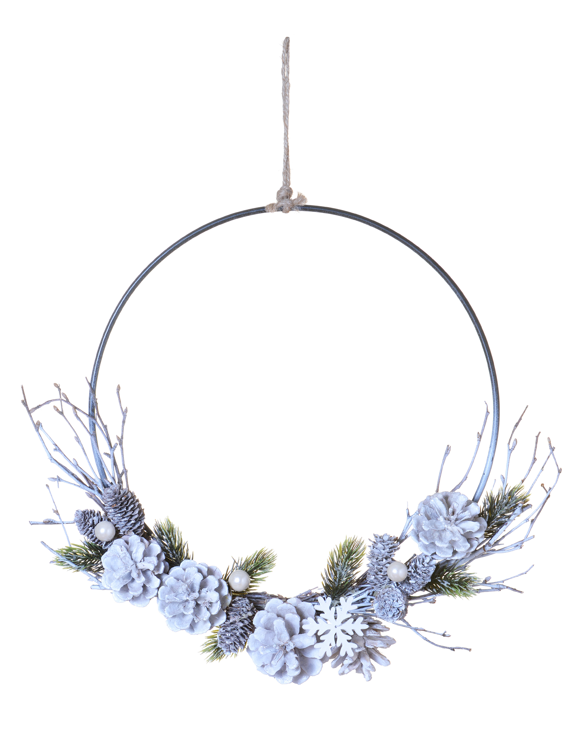 Winterlicher Weihnachten-Türkranz 35 cm