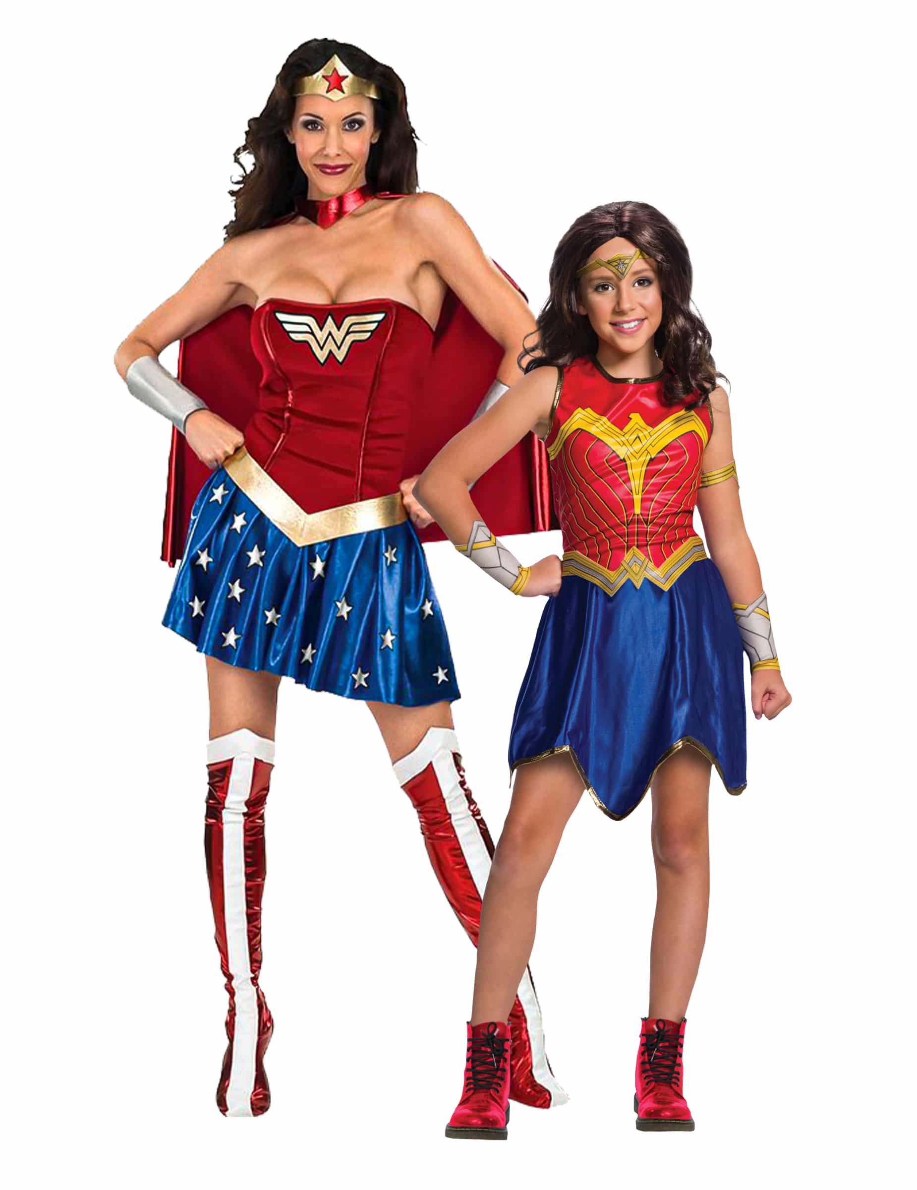 Wonder Woman Paarkostüm Erwachsene und Kind