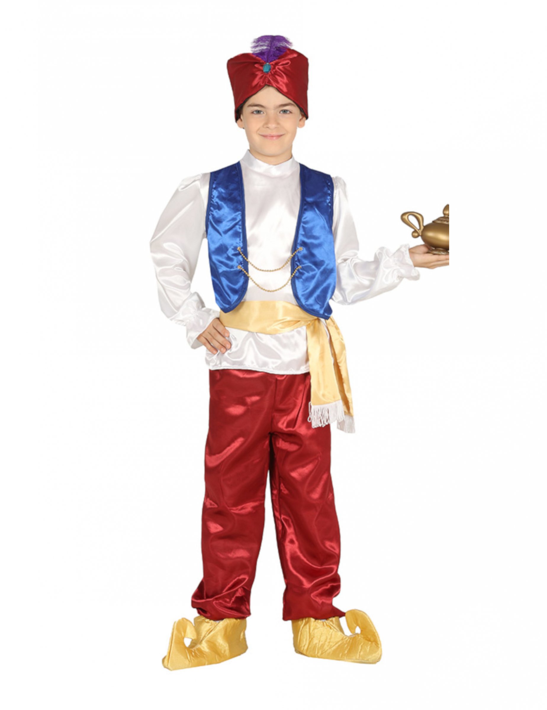 Wüstenprinz-Kostüm für Jungen Faschingskostüm rot-weiss-blau