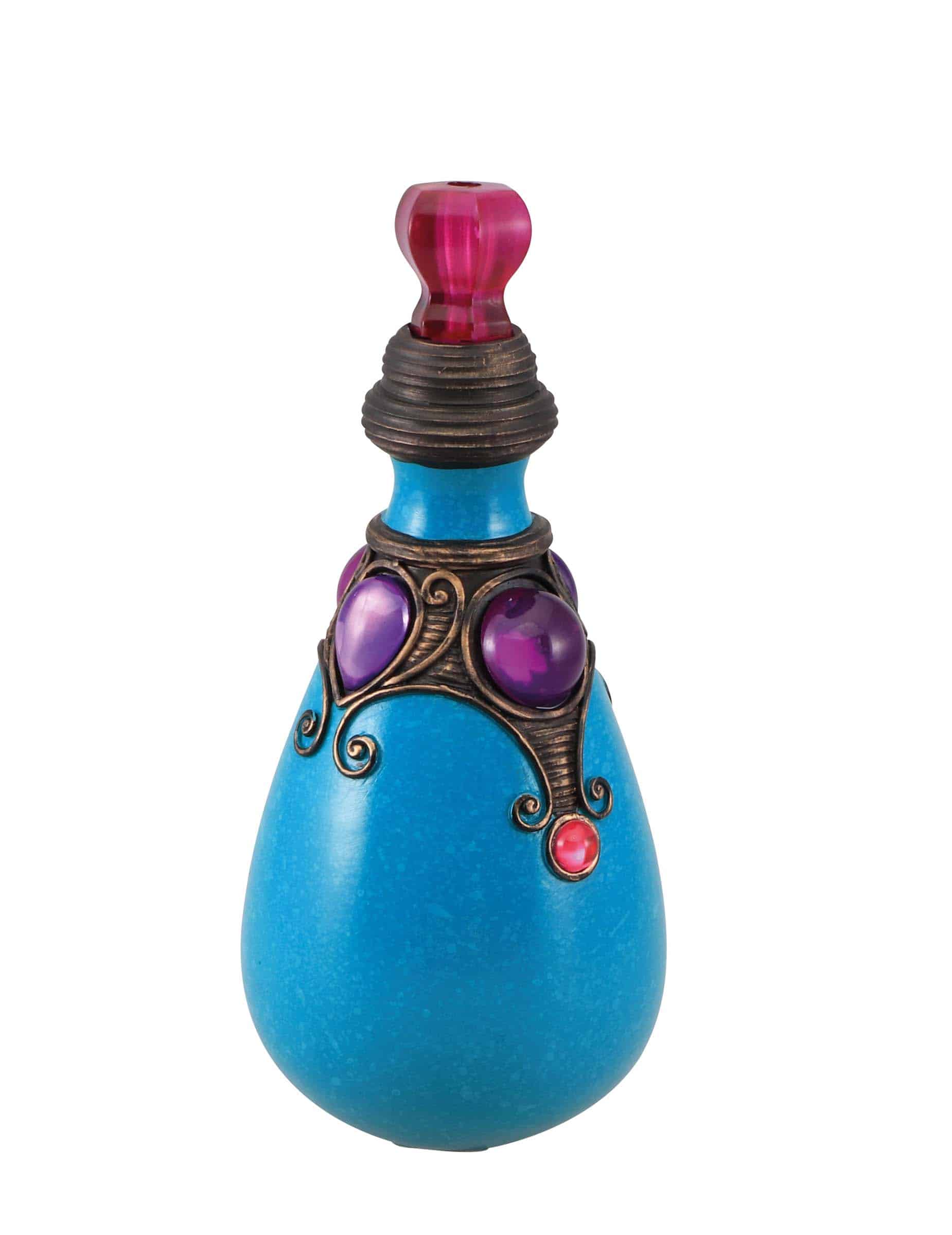 Zaubertrank Flasche aus Kunstharz Blau 20 cm Deko Halloween