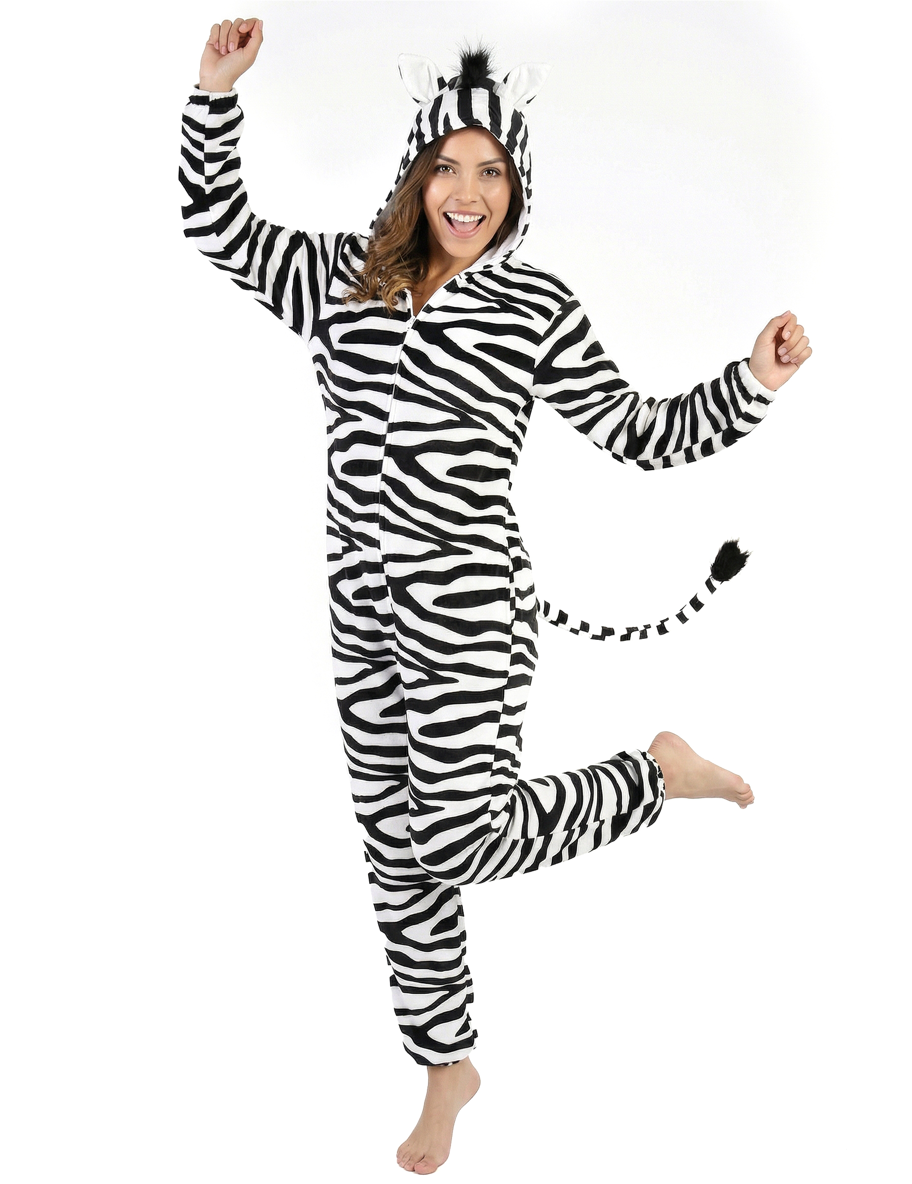 Zebra-Damenkostüm Karneval-Tierkostüm weiss-schwarz