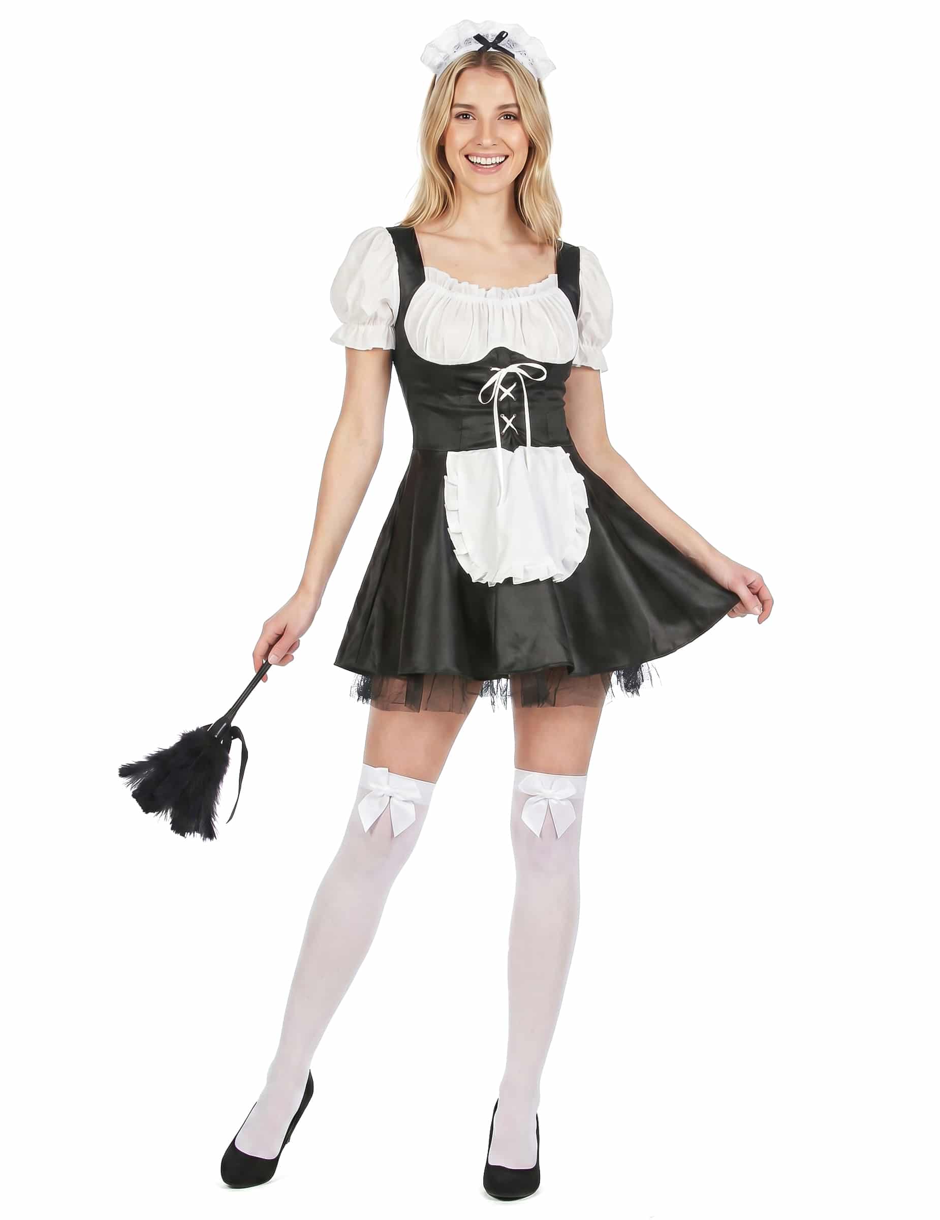 Zimmermädchen-Damenkostüm Hausfrau schwarz-weiss