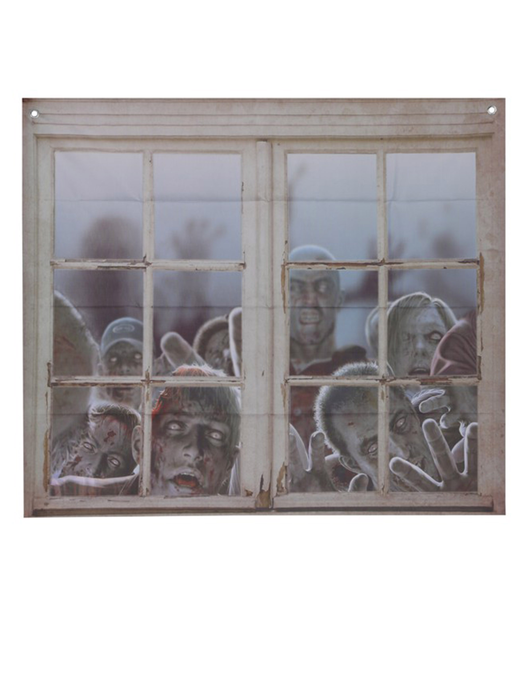 Zombie-Fensterdeko Partydeko Halloween grau 80x90 cm