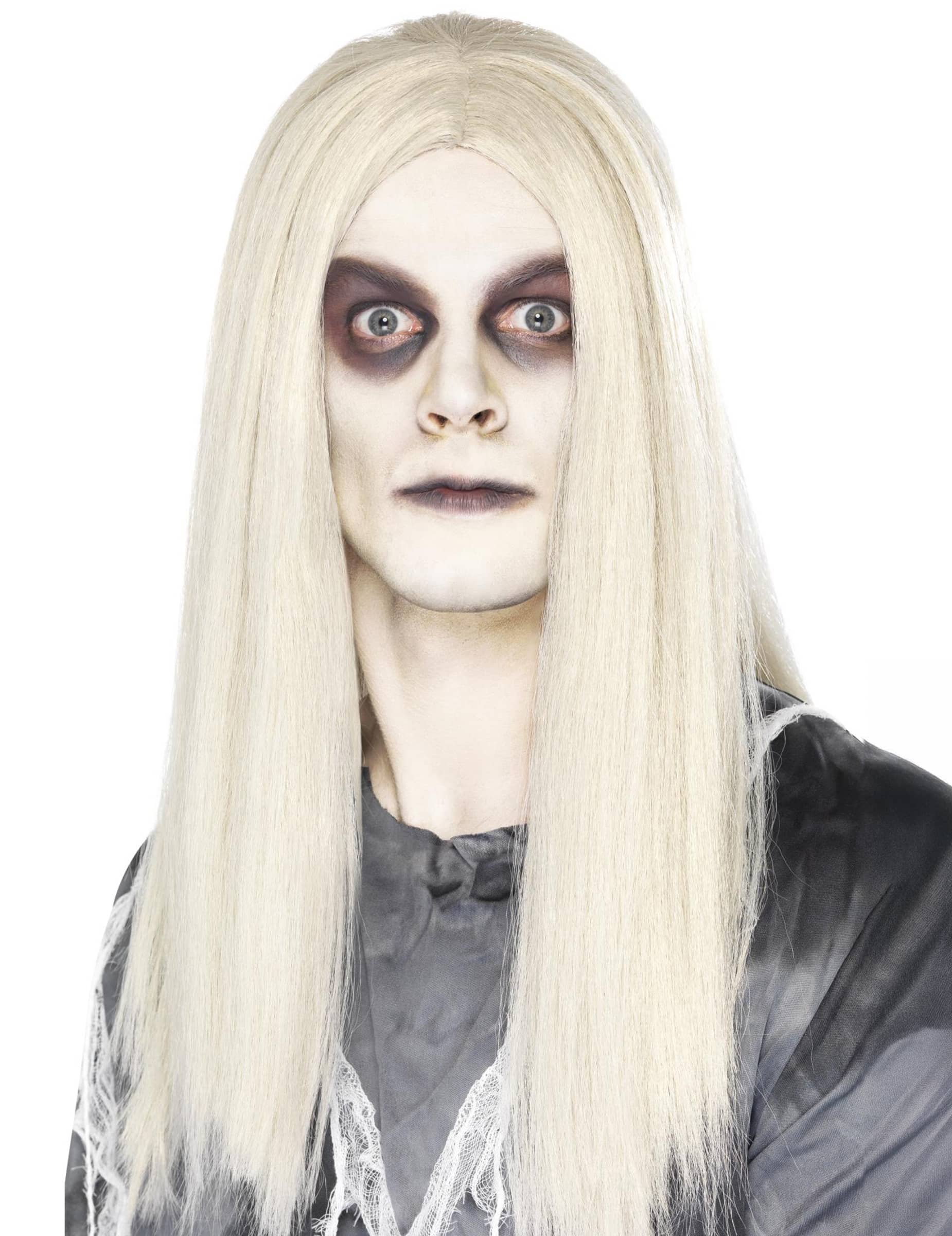 Zombie Indianer Perücke weiss