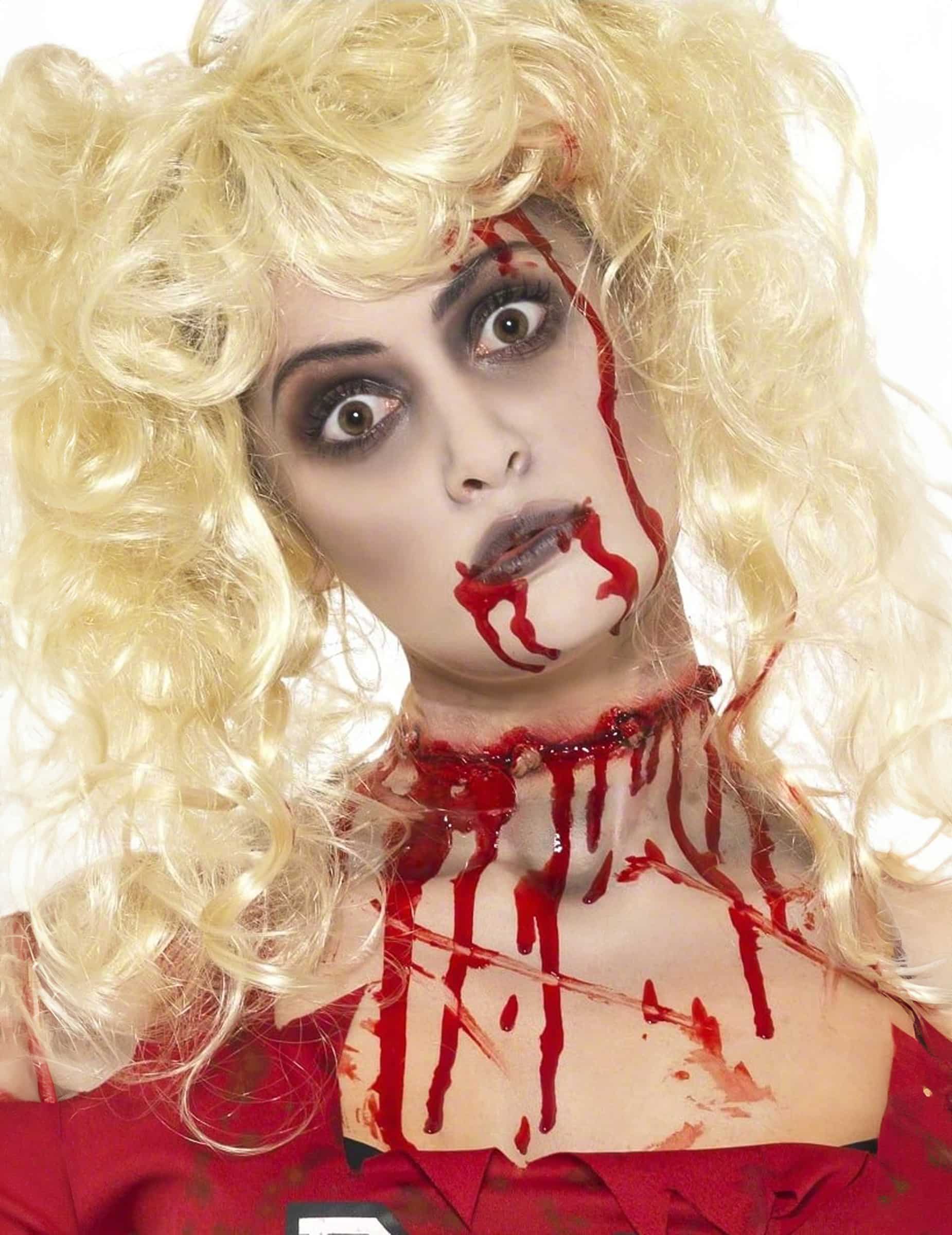 Zombie Make Up Set 3-teilig mit Blutkapseln schwarz-weiss-rot 8