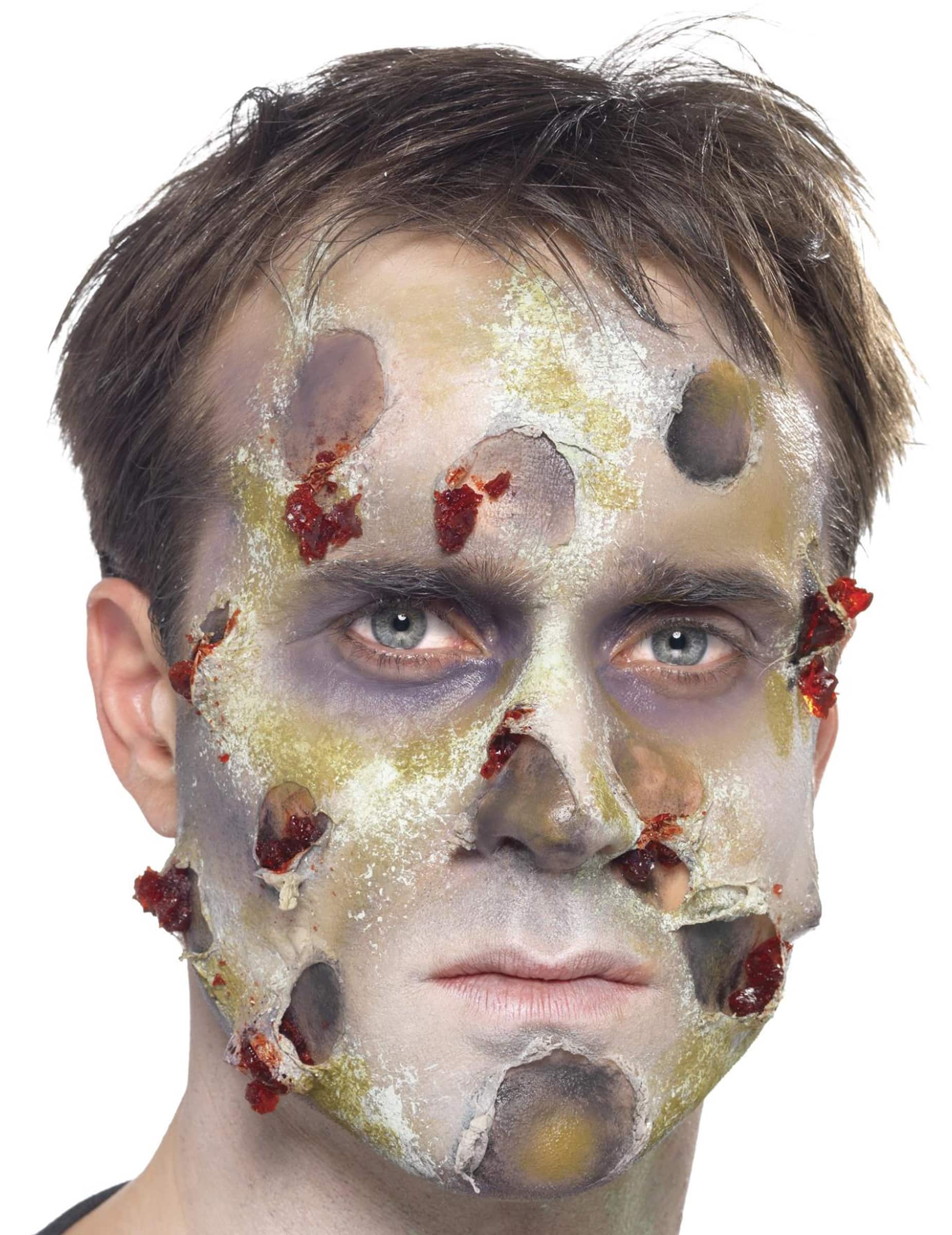 Zombie Make-Up-Set Halloween 7-teilig grau-grün