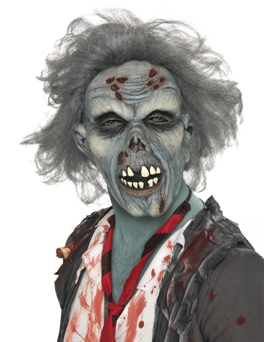 Zombie Maske Vollmaske grau