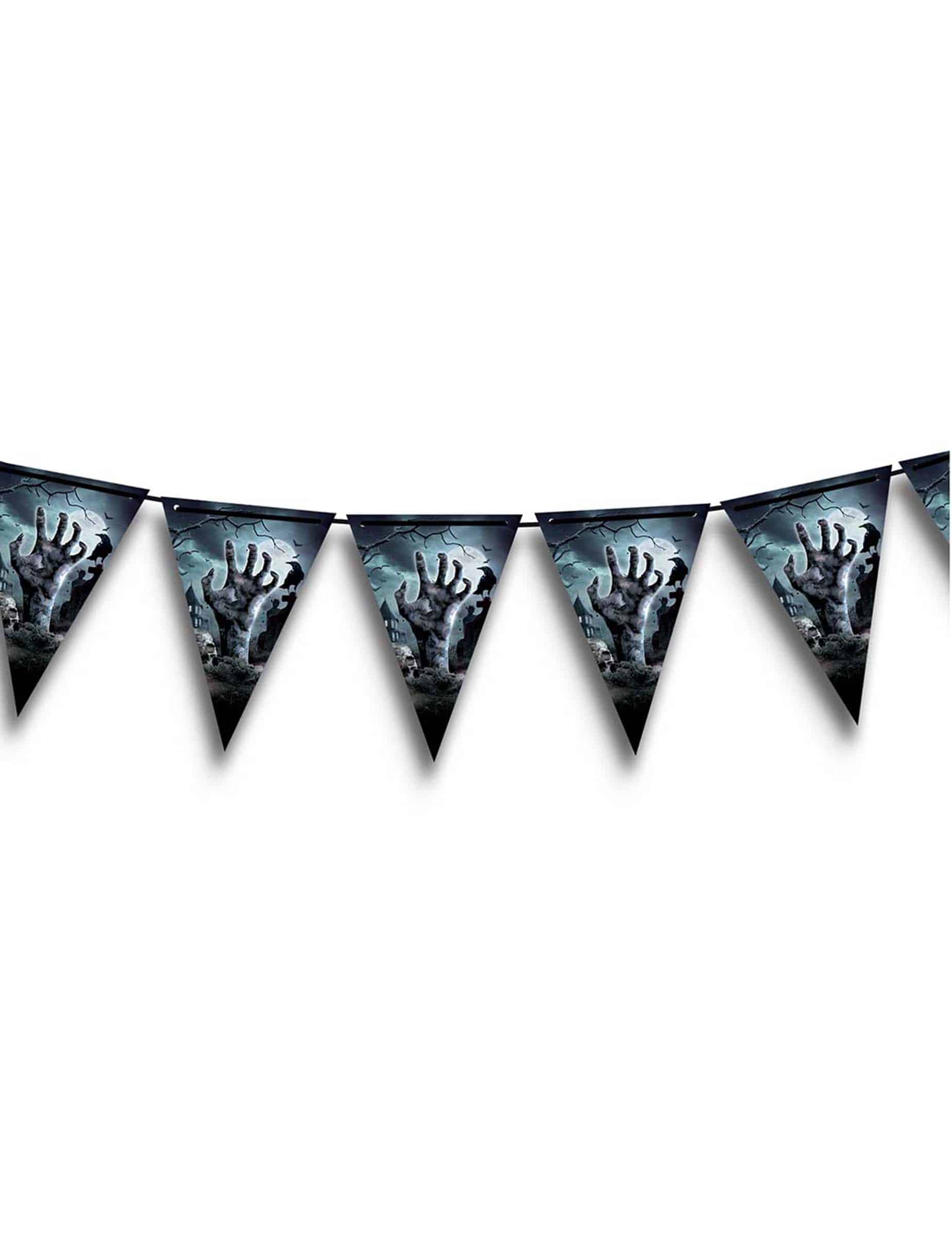 Zombiehand Wimpelgirlande Halloween 300 cm