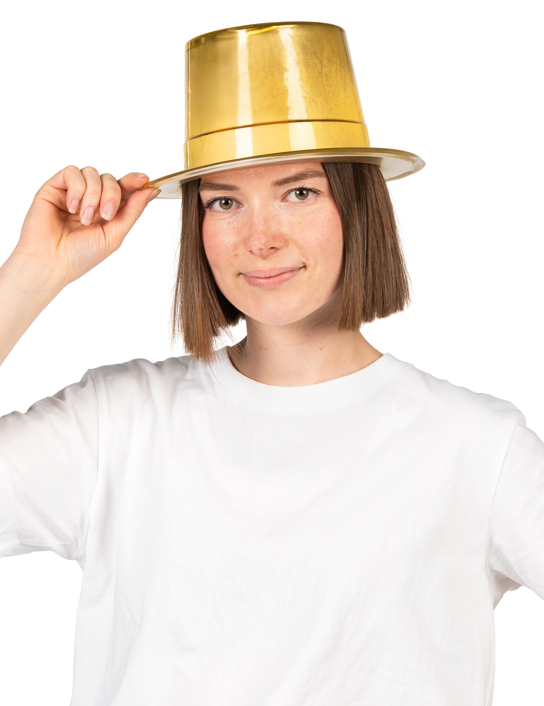 Zylinder Gold Glitzer Hut für Erwachsene