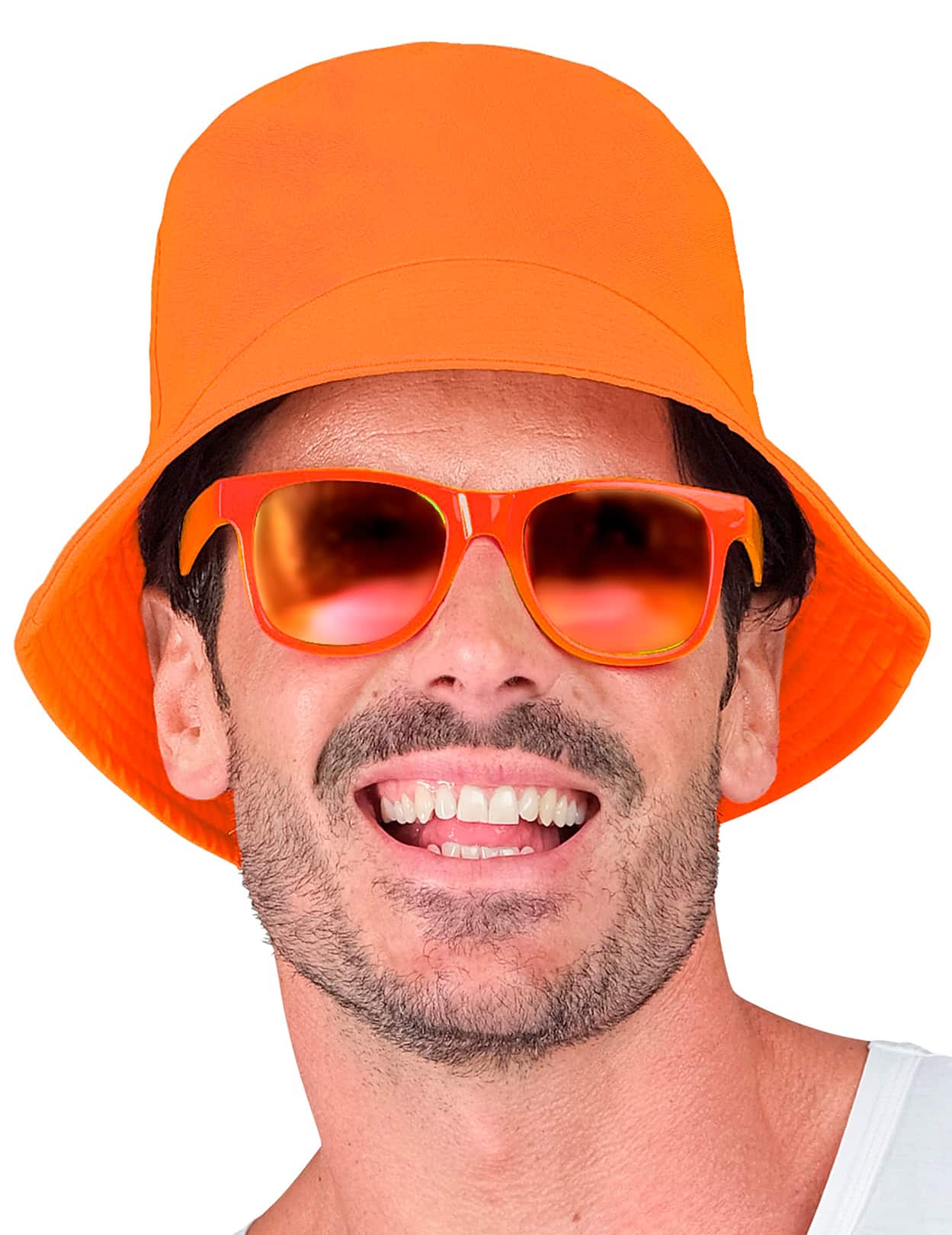 neonorangener Fischerhut für Erwachsene