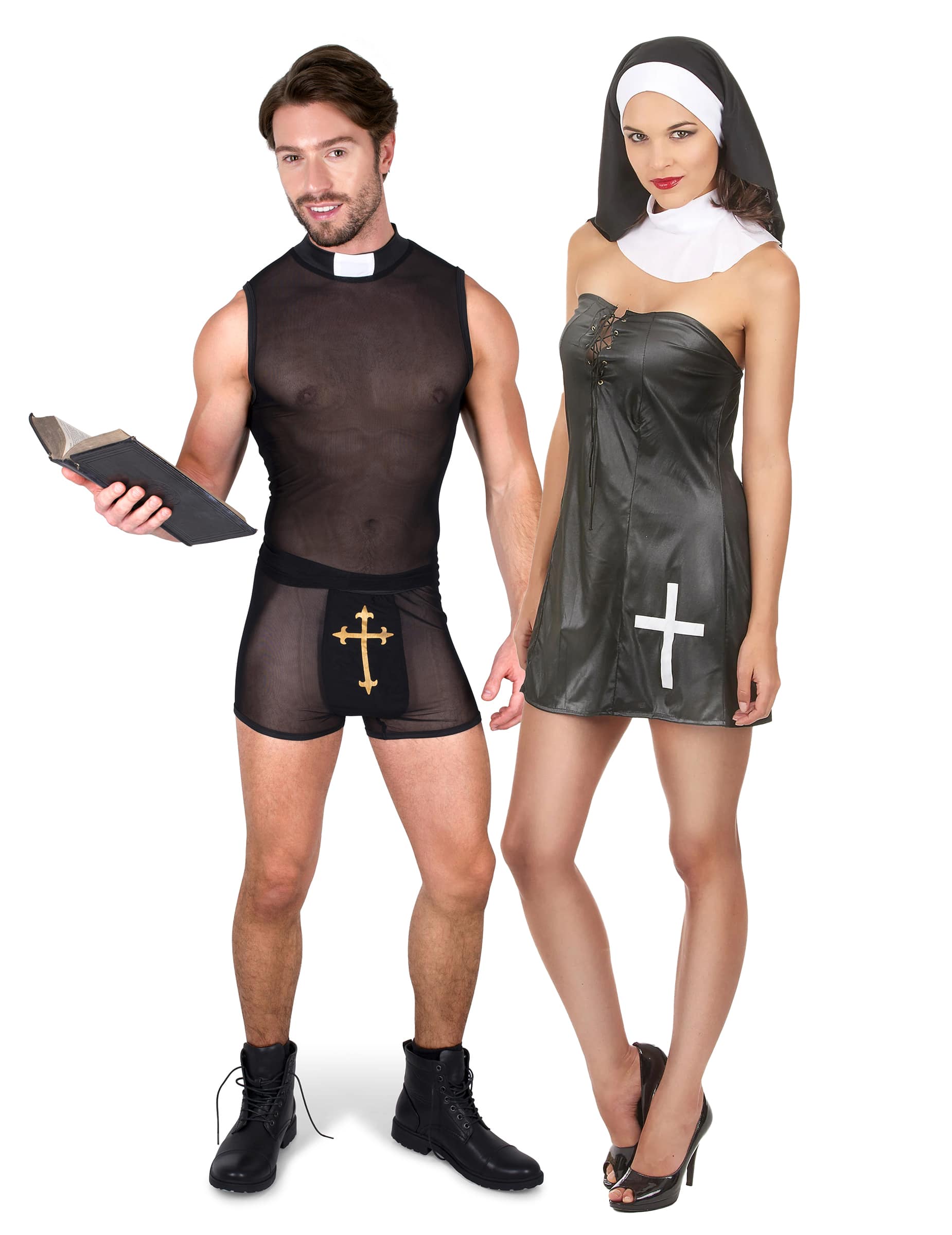 sexy Priester- und Nonnen-Paarkostüm für Erwachsene